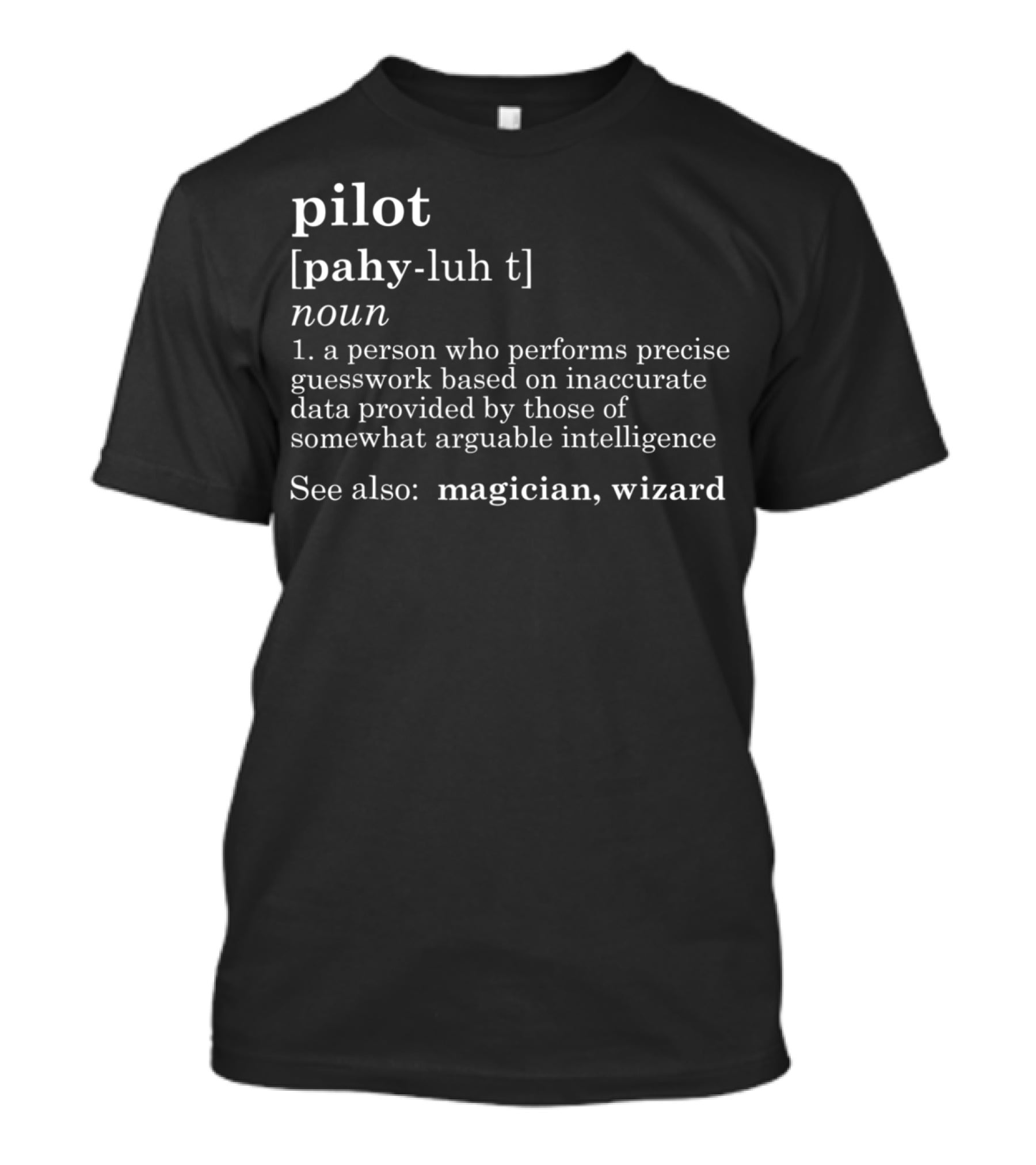 Pilot Definition Airplane Dad15 Magician Wizard Pilot Noun T-Shirt