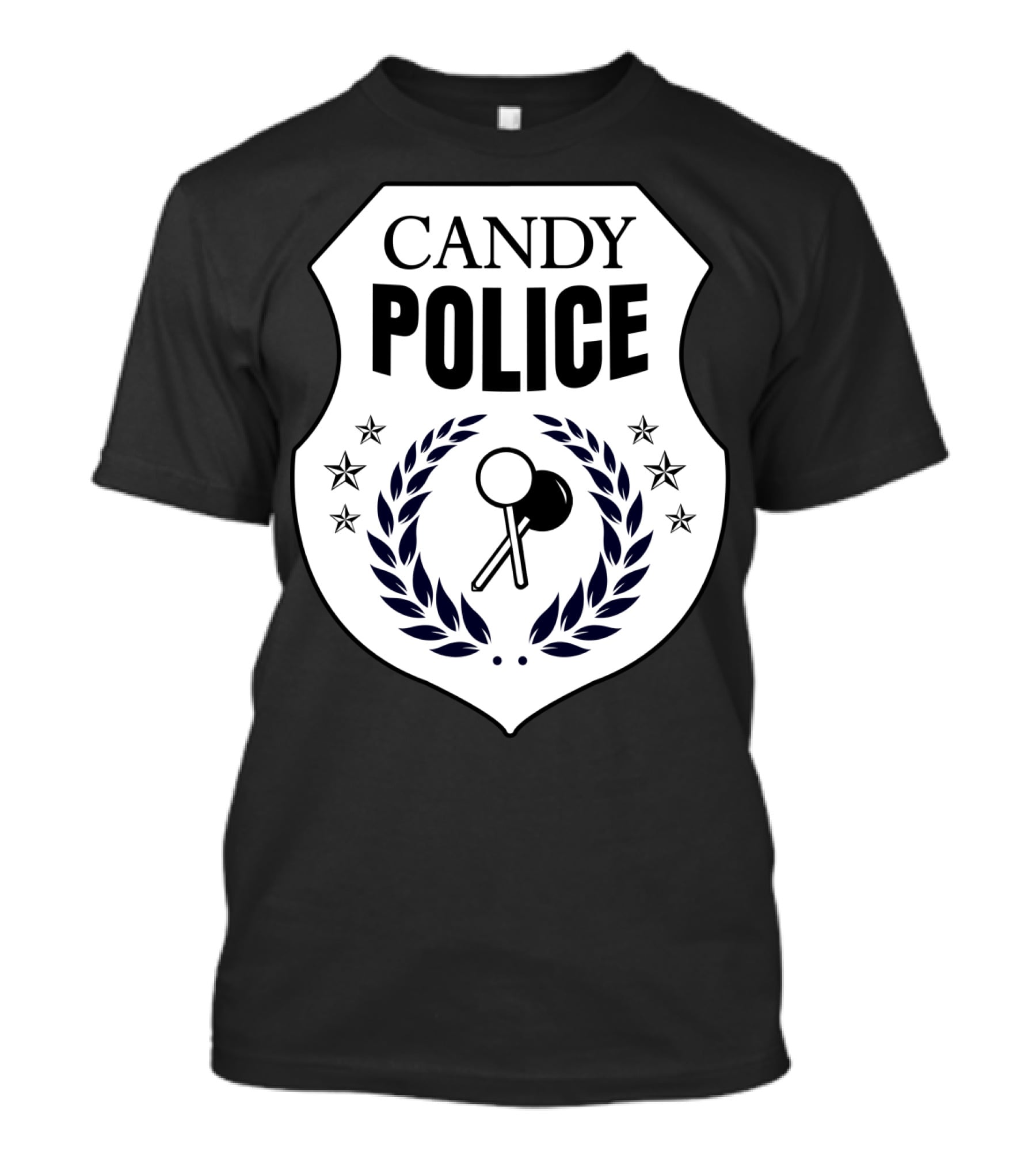 Candy Police Badge Funny Halloween Saying Parent Tee28 T-Shirt