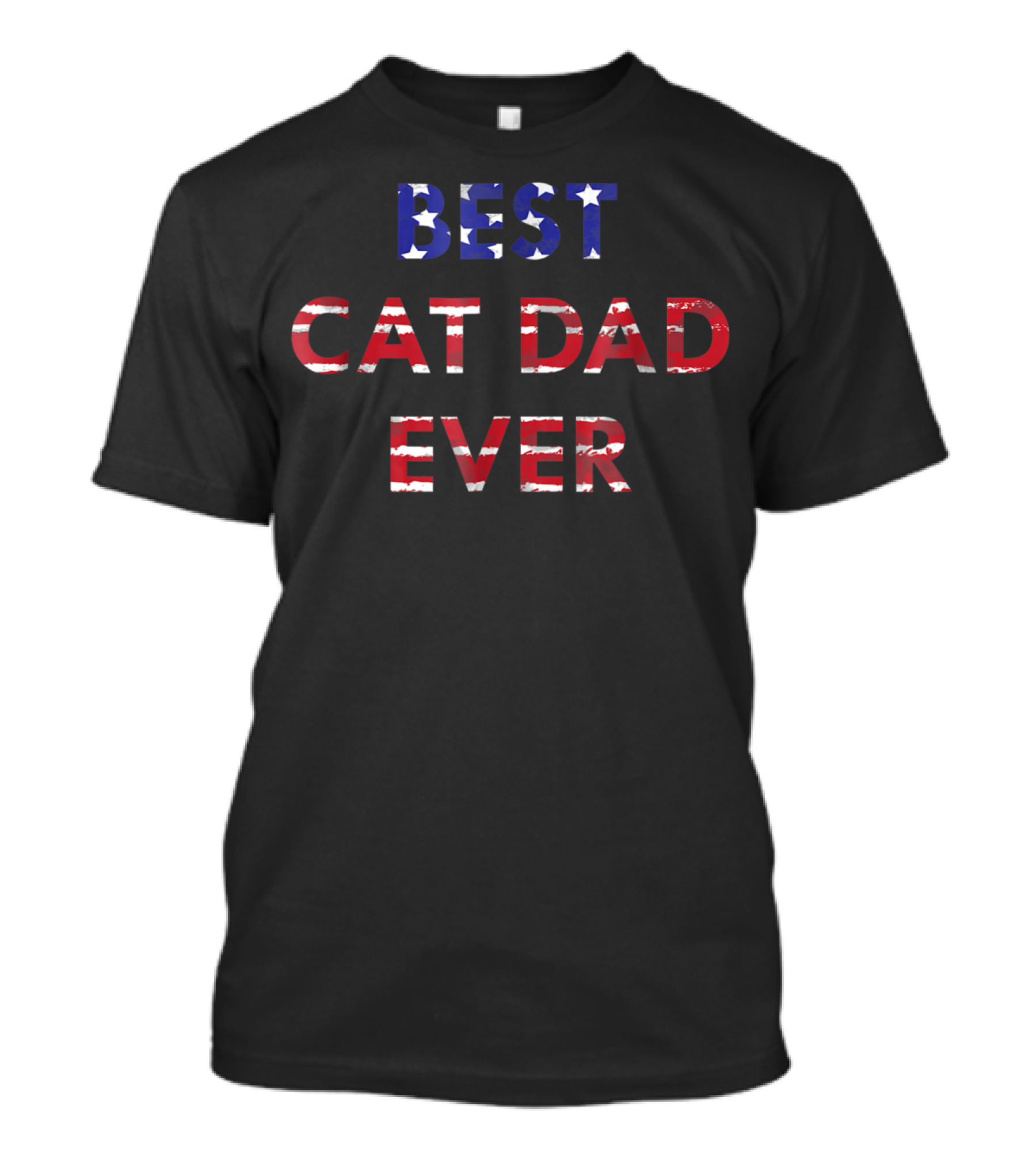 Best Cat Dad Ever American Flag Dad Father's Day T-Shirt