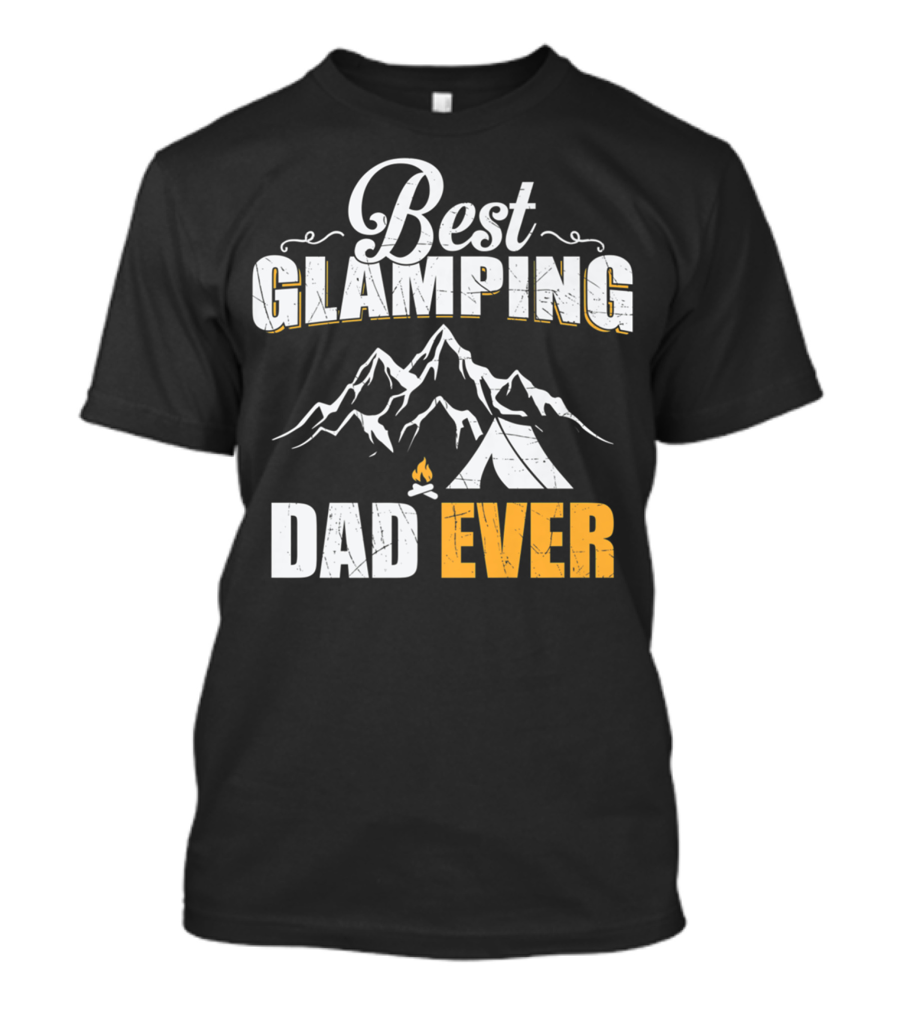 Best Glamping Dad Ever Mountains Tent Campfire T-Shirt