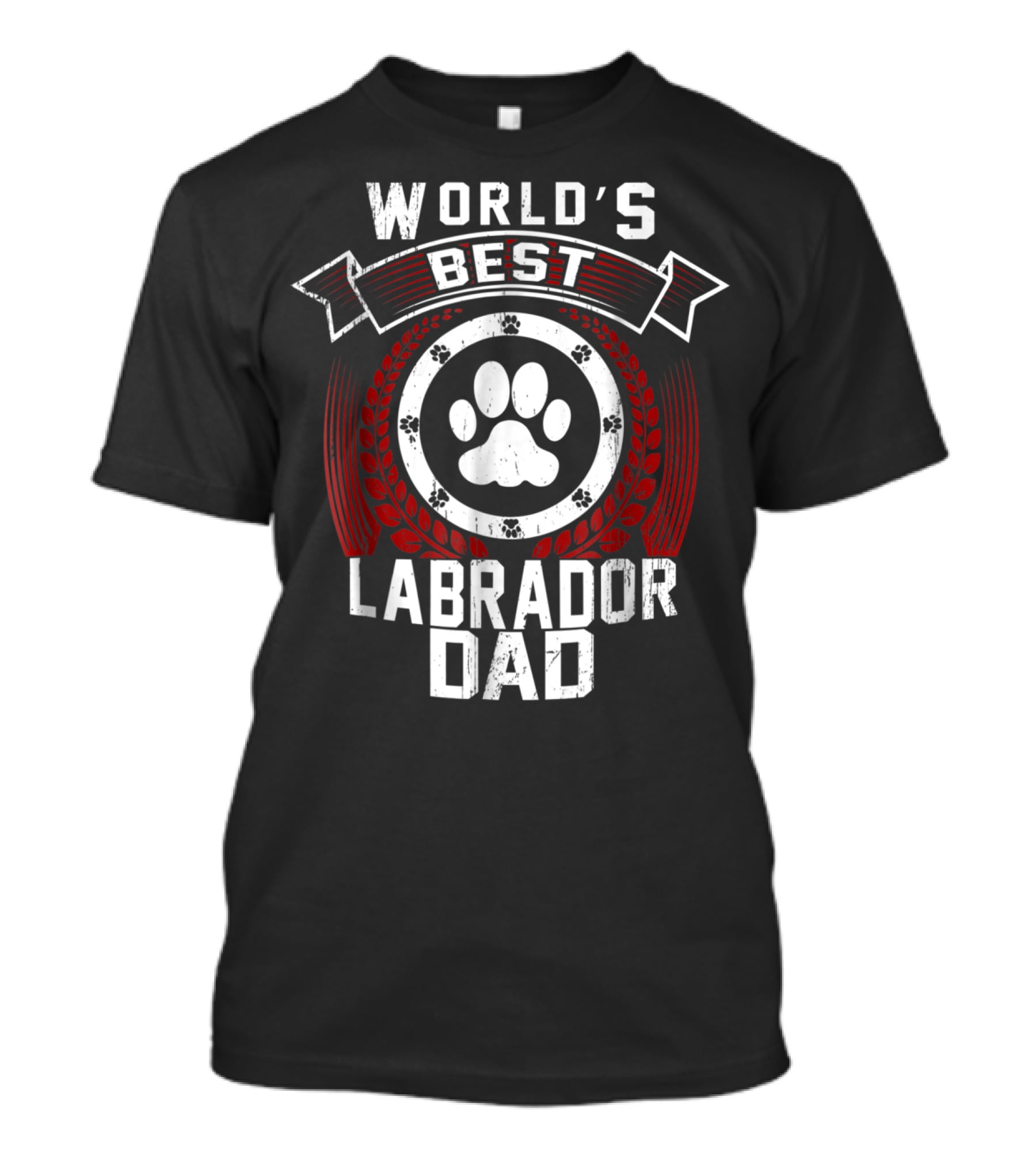 World's Best Labrador Dad Dog Lover Paw Prints T-Shirt