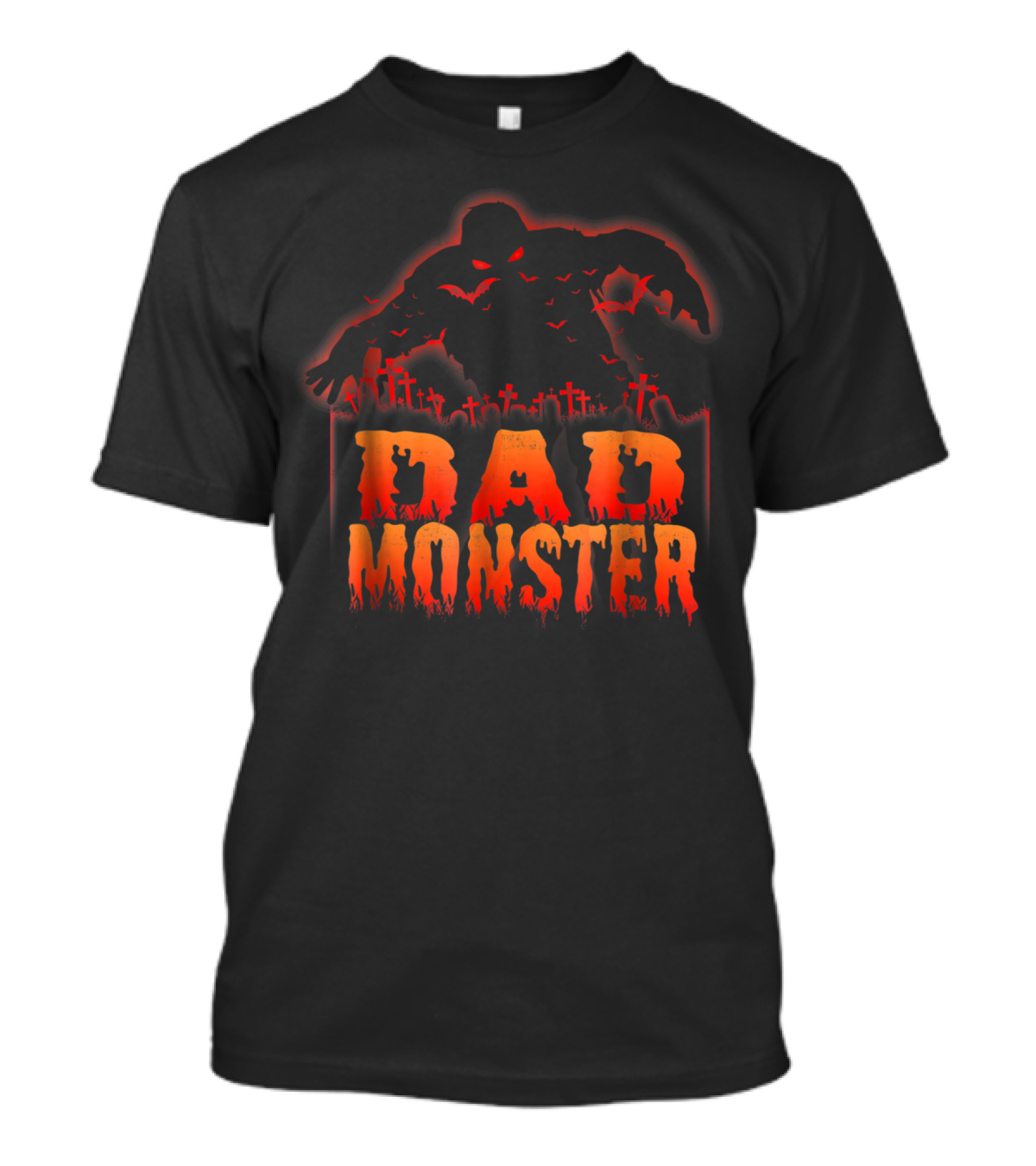 Dad Monster Halloween Graveyard Silhouette Spooky 98 T-Shirt