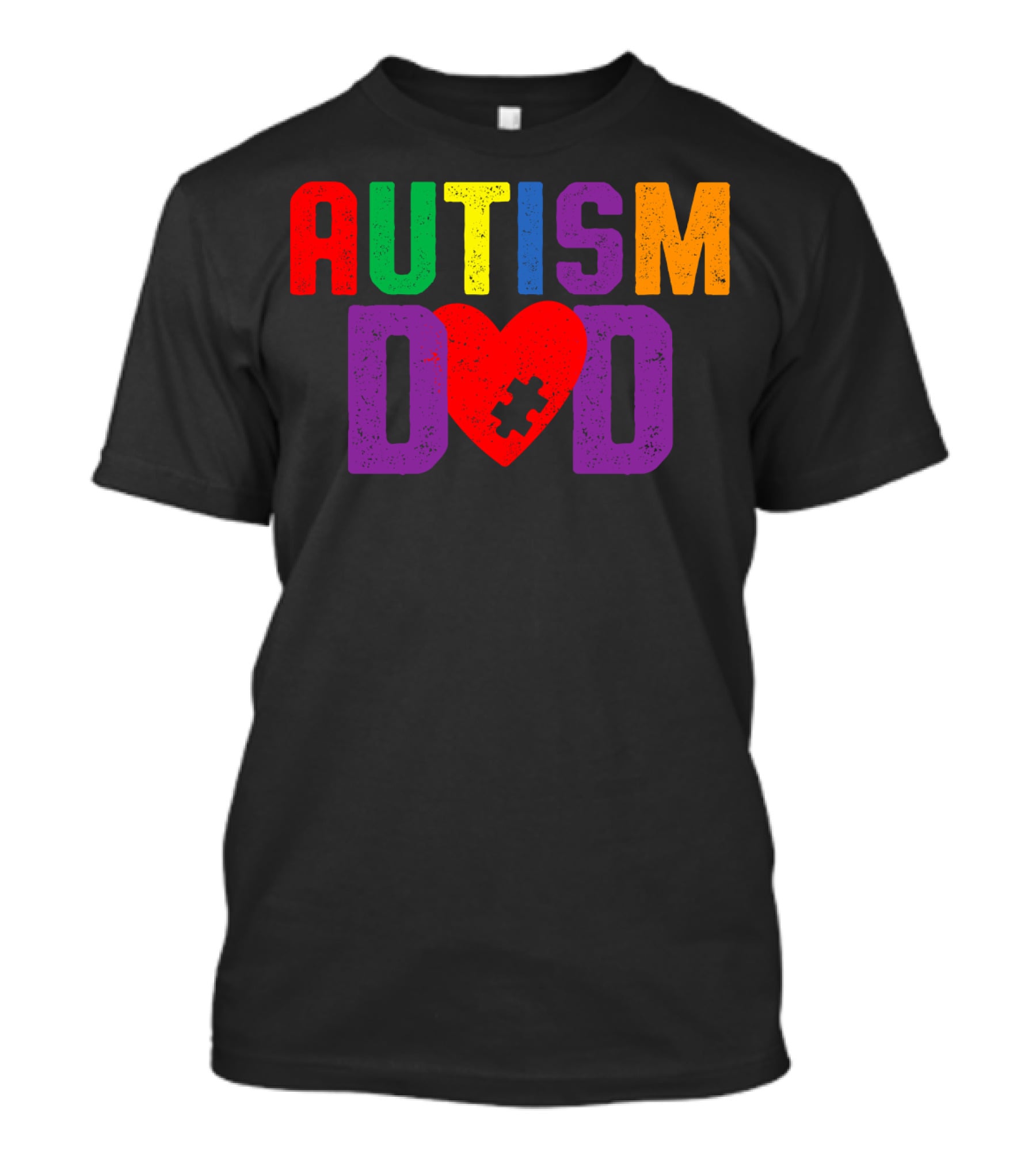 Autism Dad Heart Puzzle Piece Awareness 94 T-Shirt