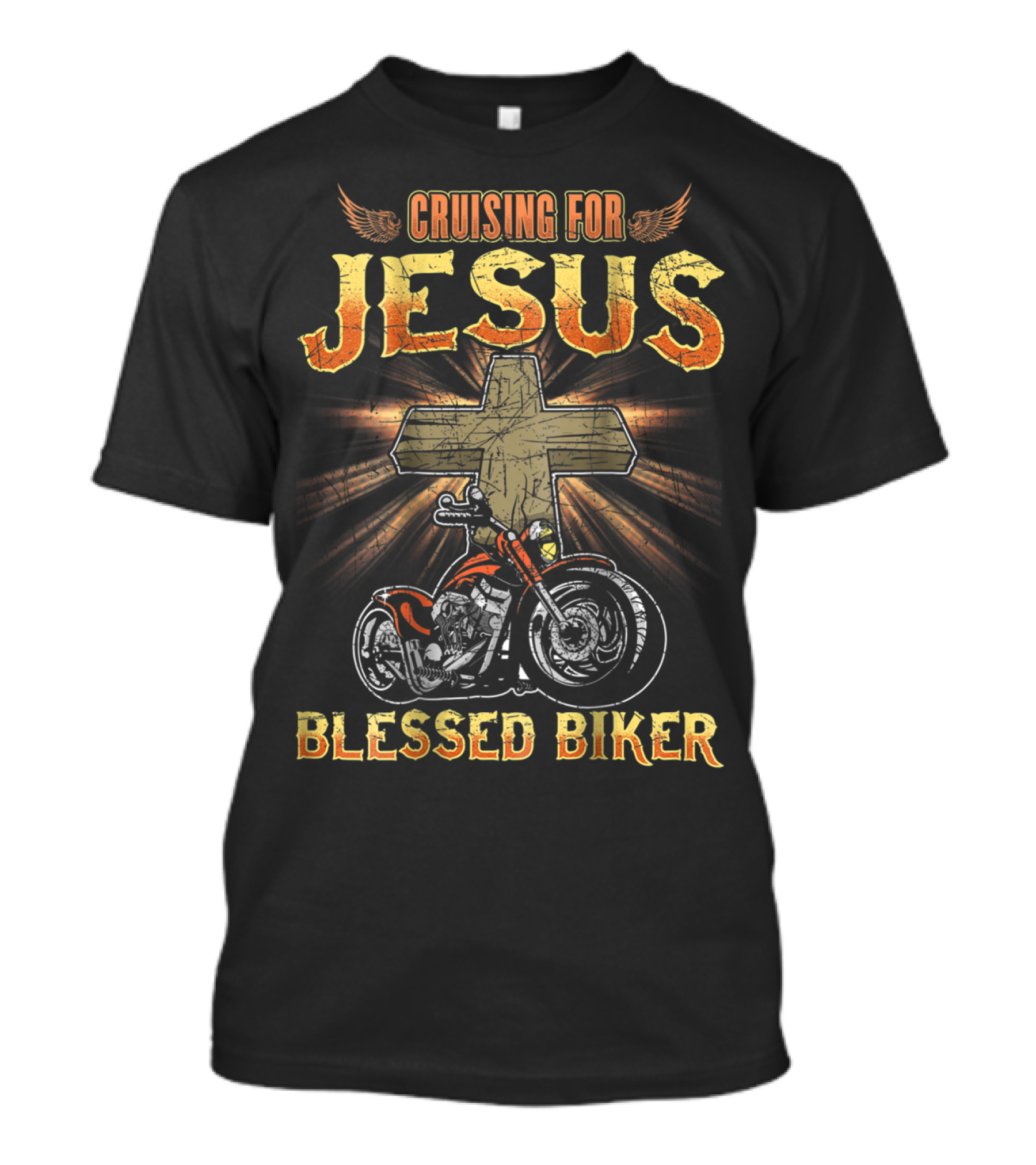 Cruising For Jesus Blessed Biker Dad Motorcycle T-Shirt