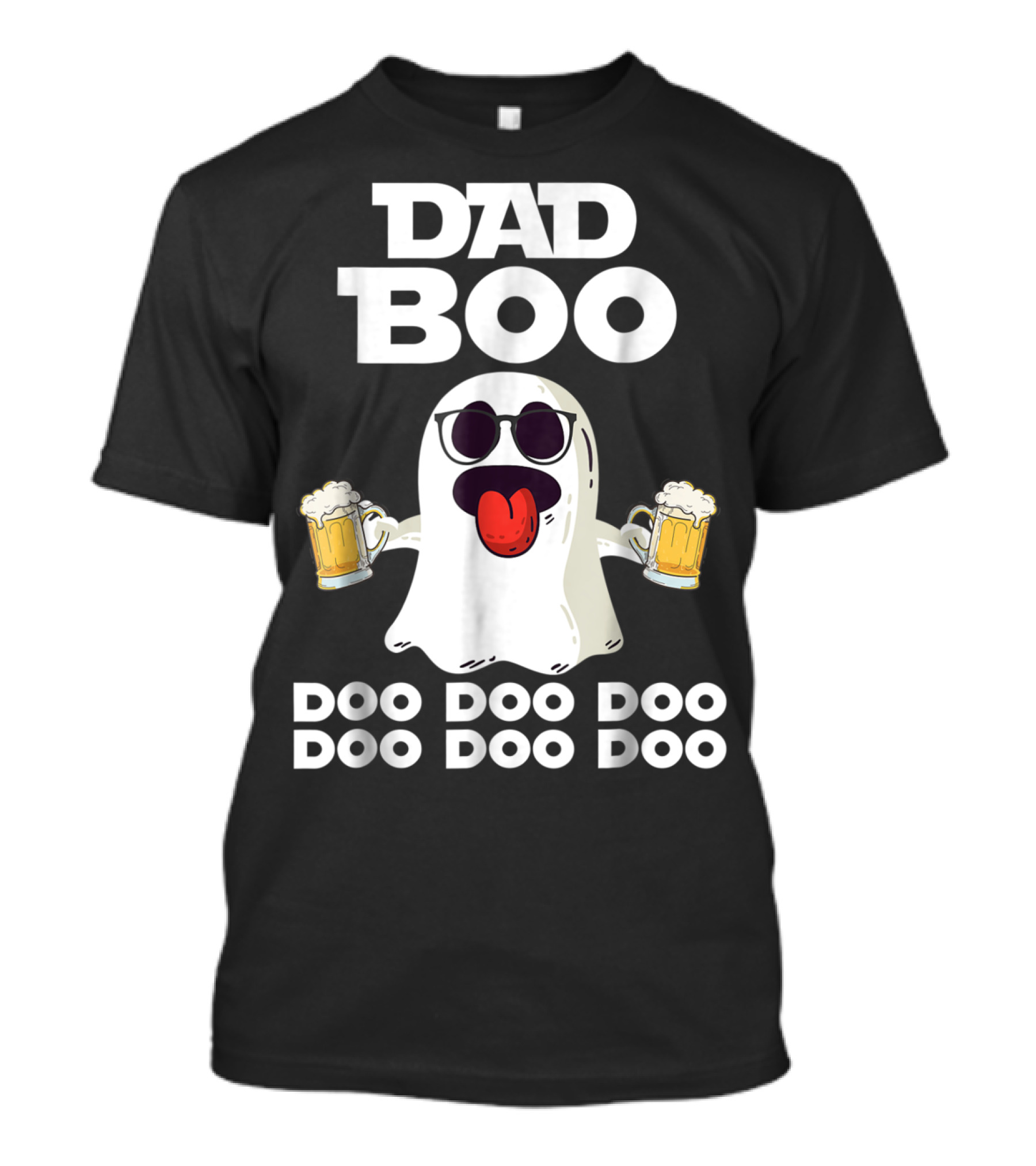DAD BOO DOO DOO DOO DOO DOO Funny Halloween Ghost With Beer T-Shirt
