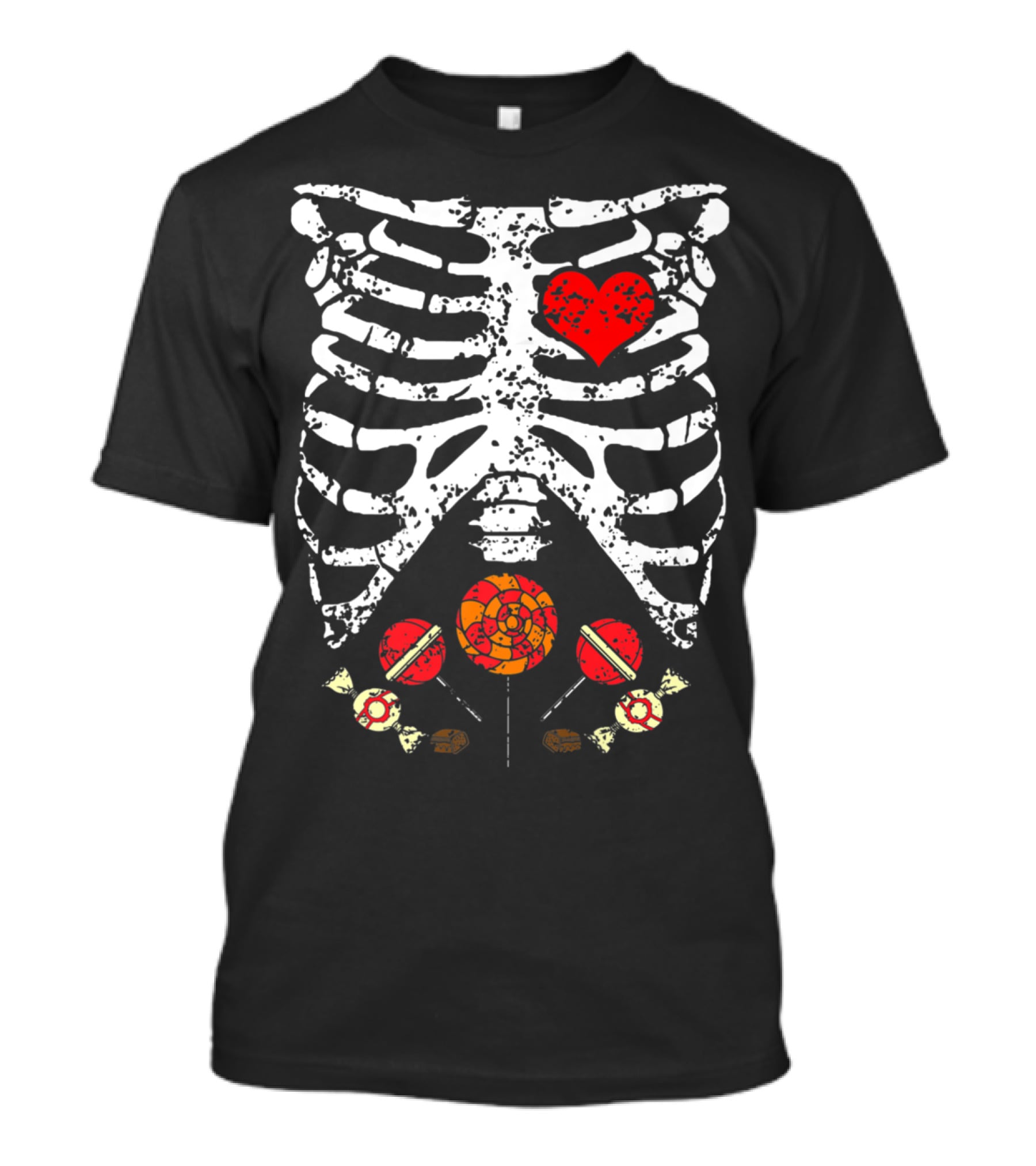 Candy Skeleton Heart And Bones Halloween Funny Kids Dad78 T-Shirt