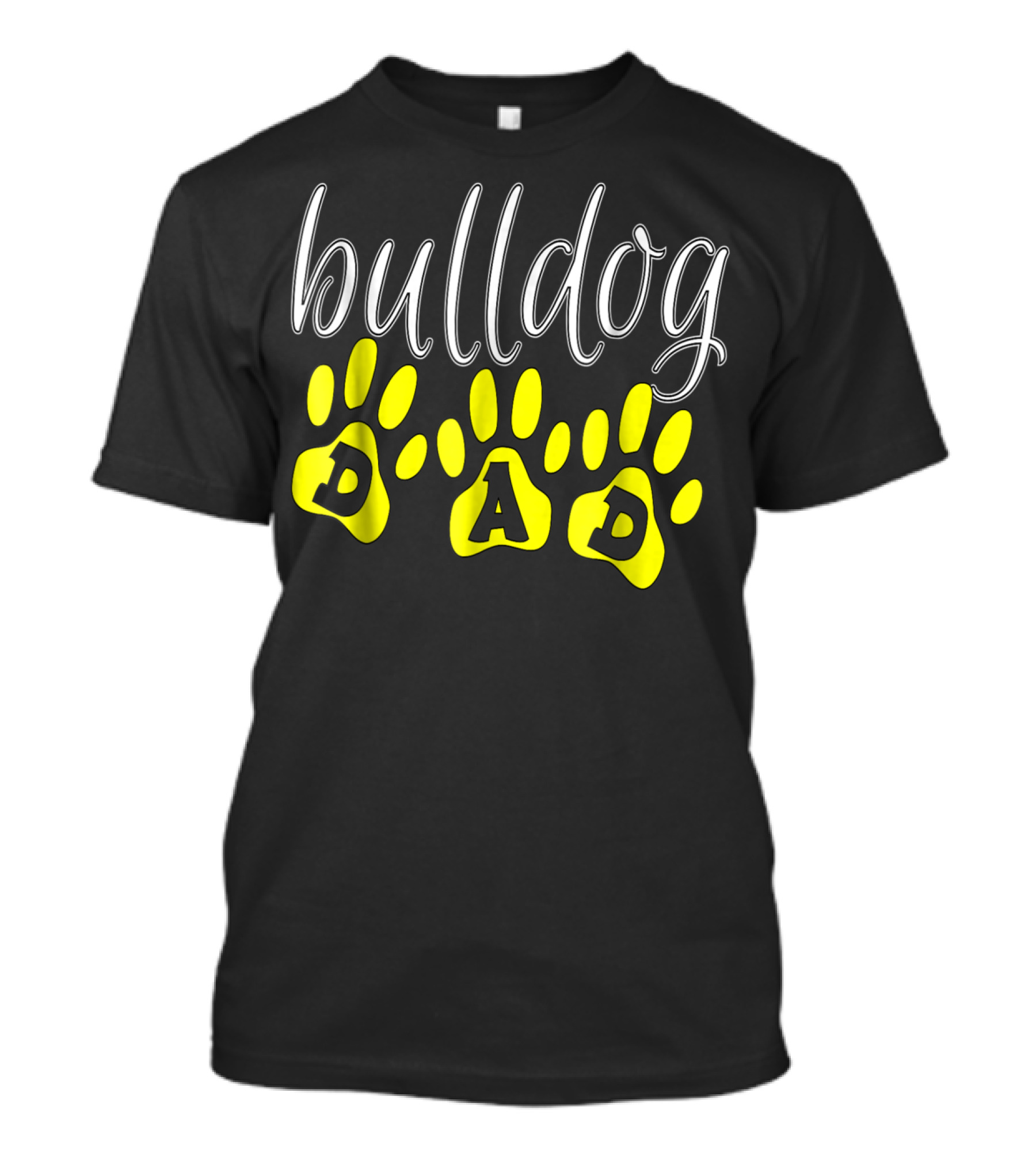 Bulldog Dad Paw Print Cute Puppy Lover T-Shirt