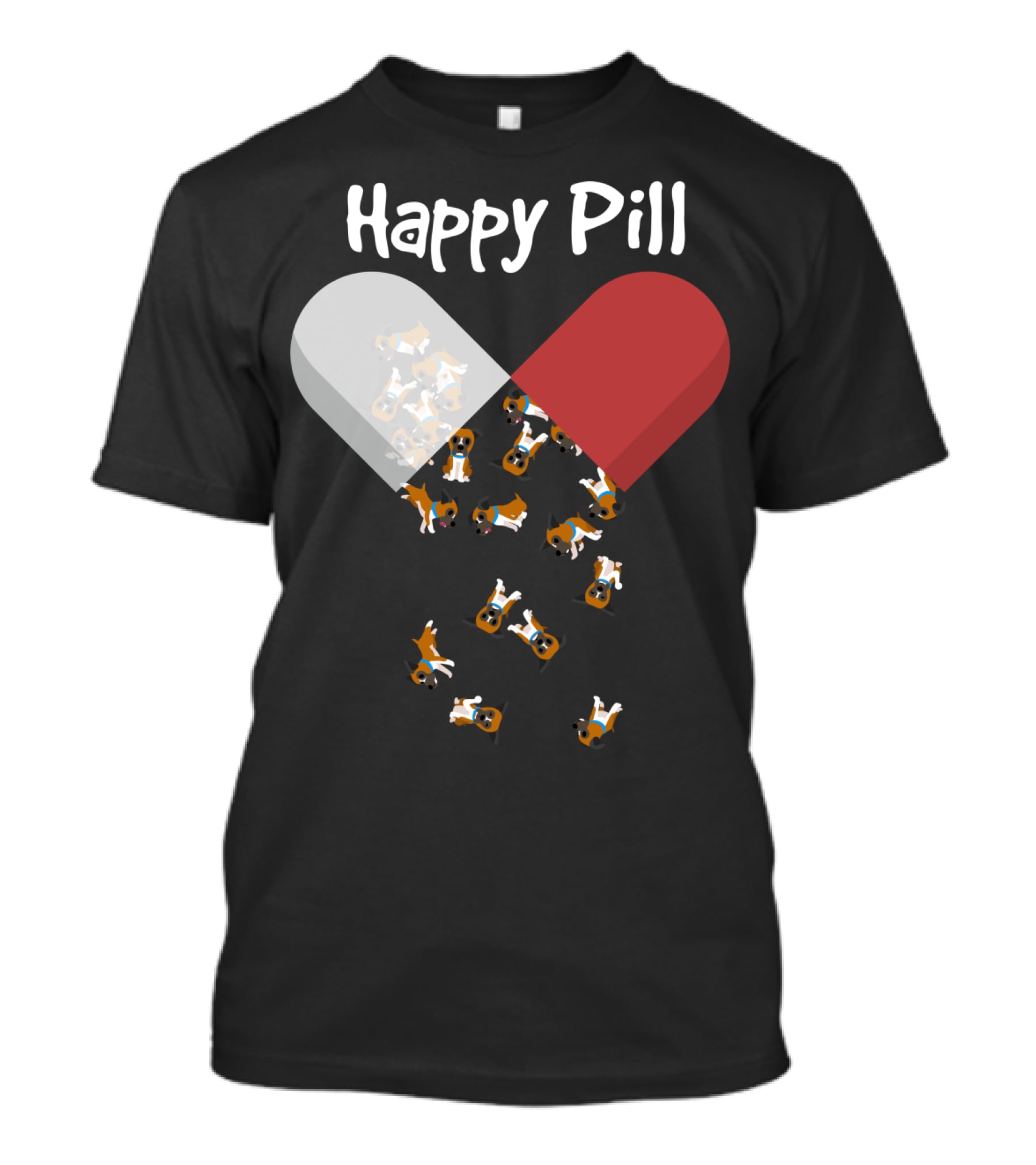 Happy Pill Boxer Dog Cute53 T-Shirt