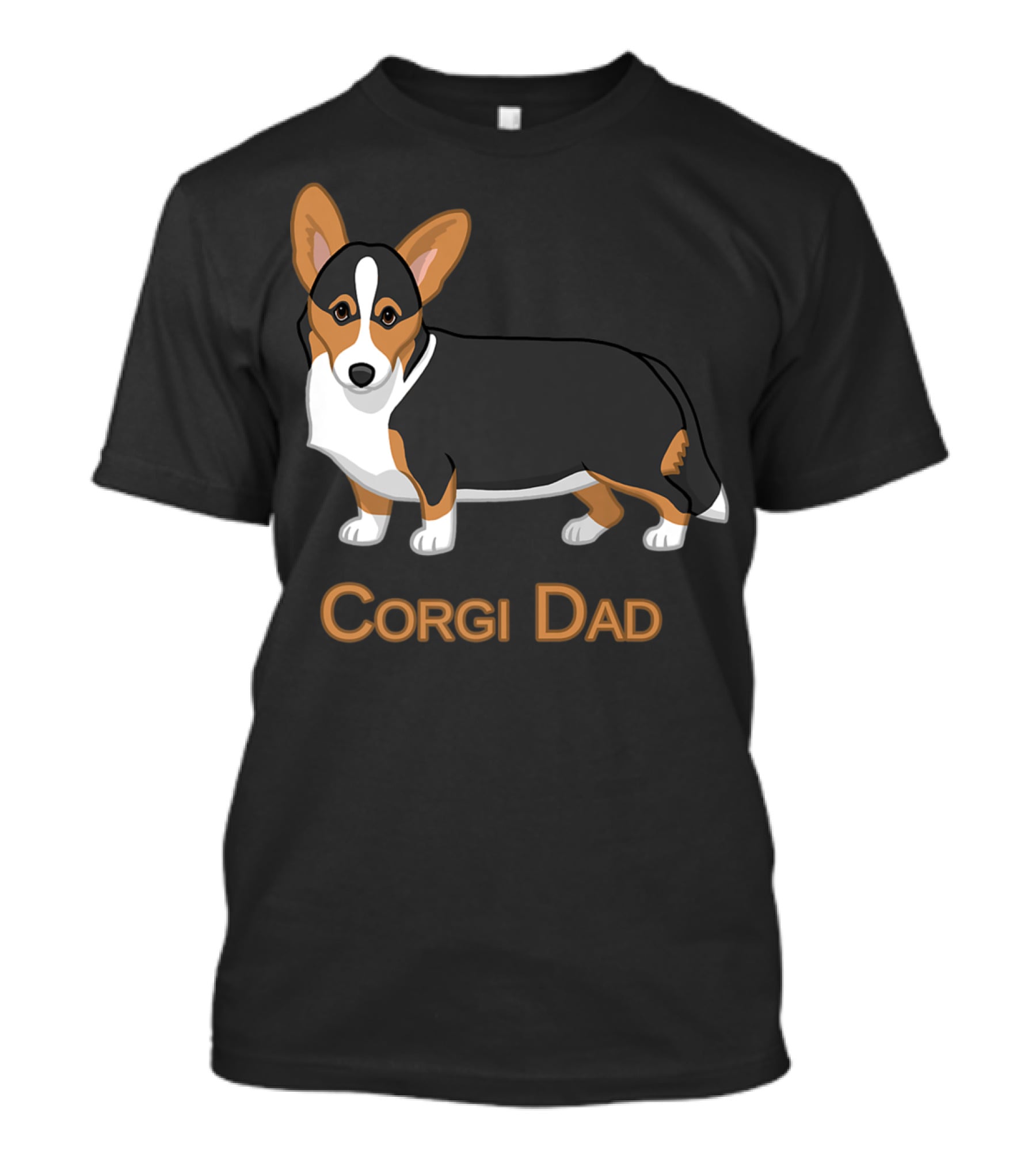 Corgi Dad Cute Black Tan Cardigan Welsh T-Shirt