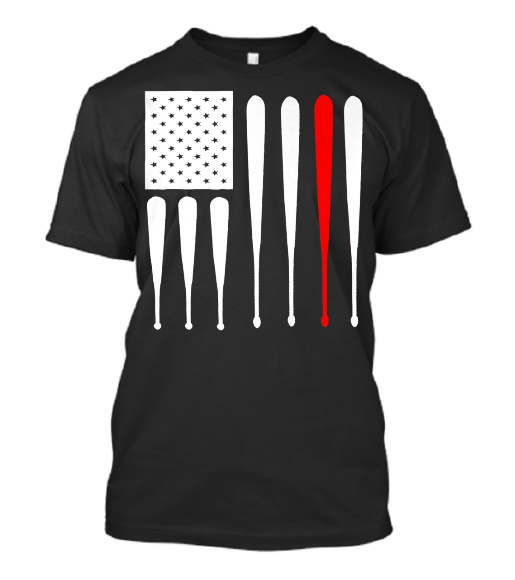 American Flag Baseball Dad Husband Patriotic Baseball Bats T-Shirt