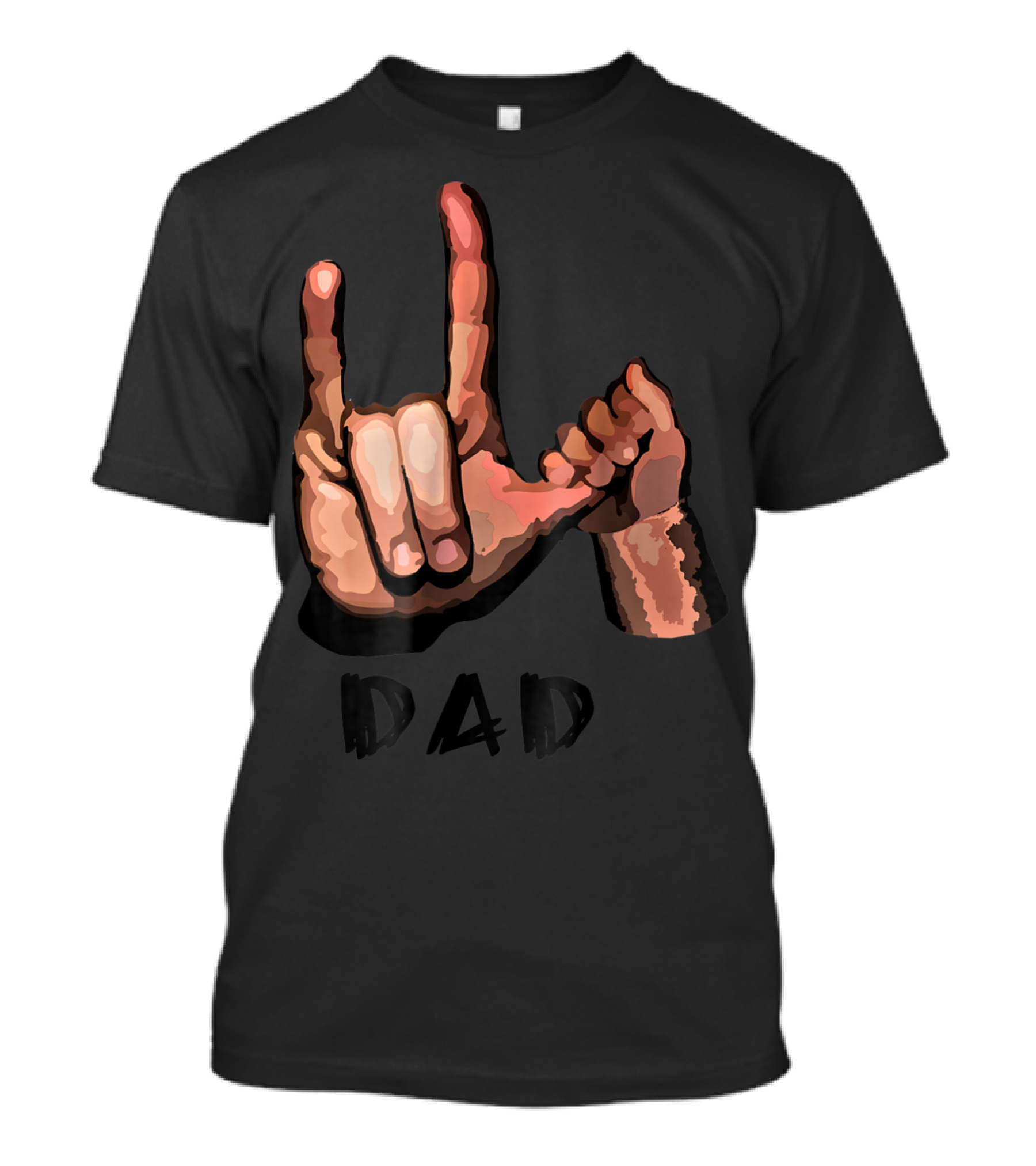 ASL Dad Deaf Hand Sign Language Gesture T-Shirt