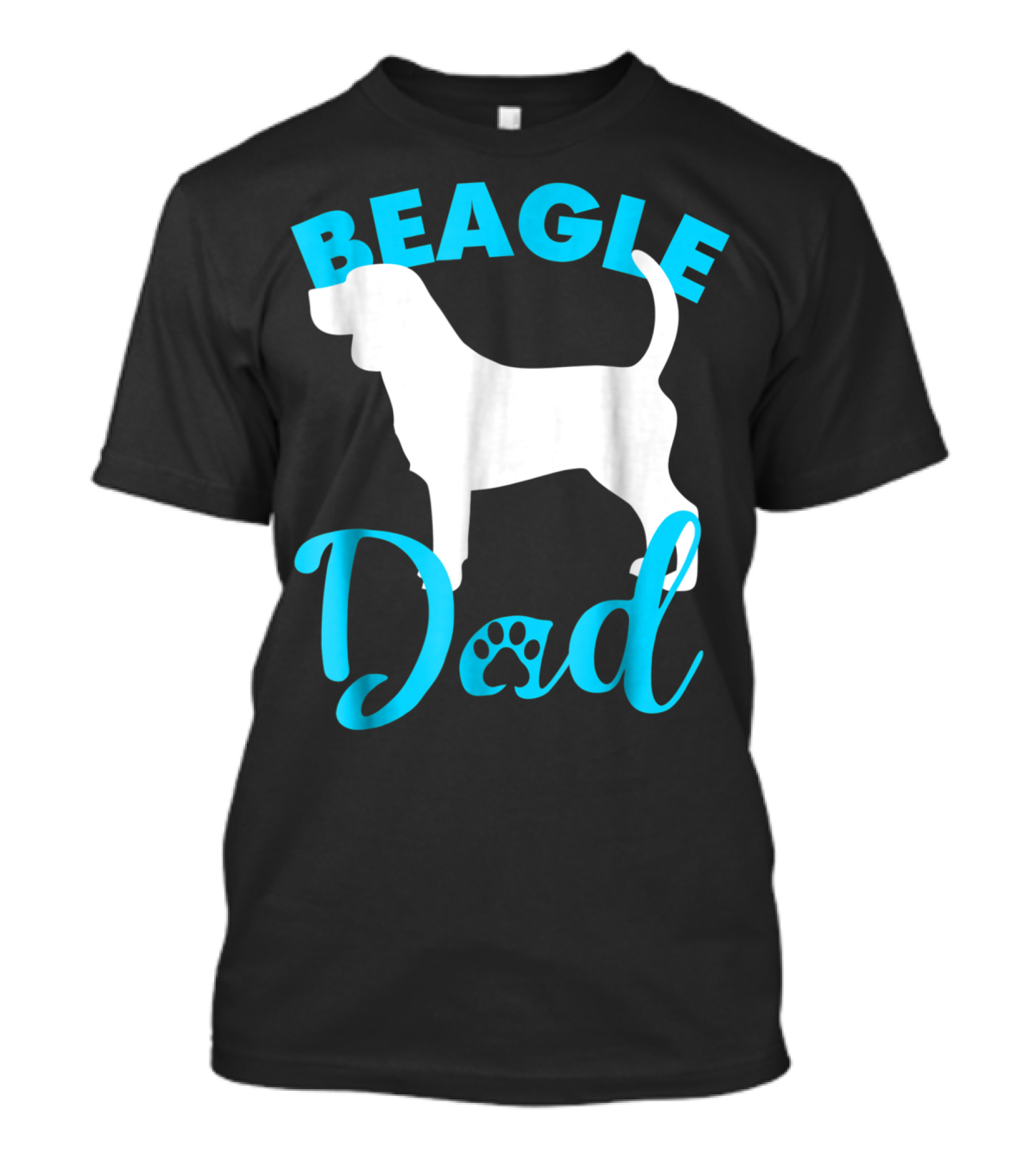 BEAGLE DAD Dog Silhouette Paw Prints T-Shirt