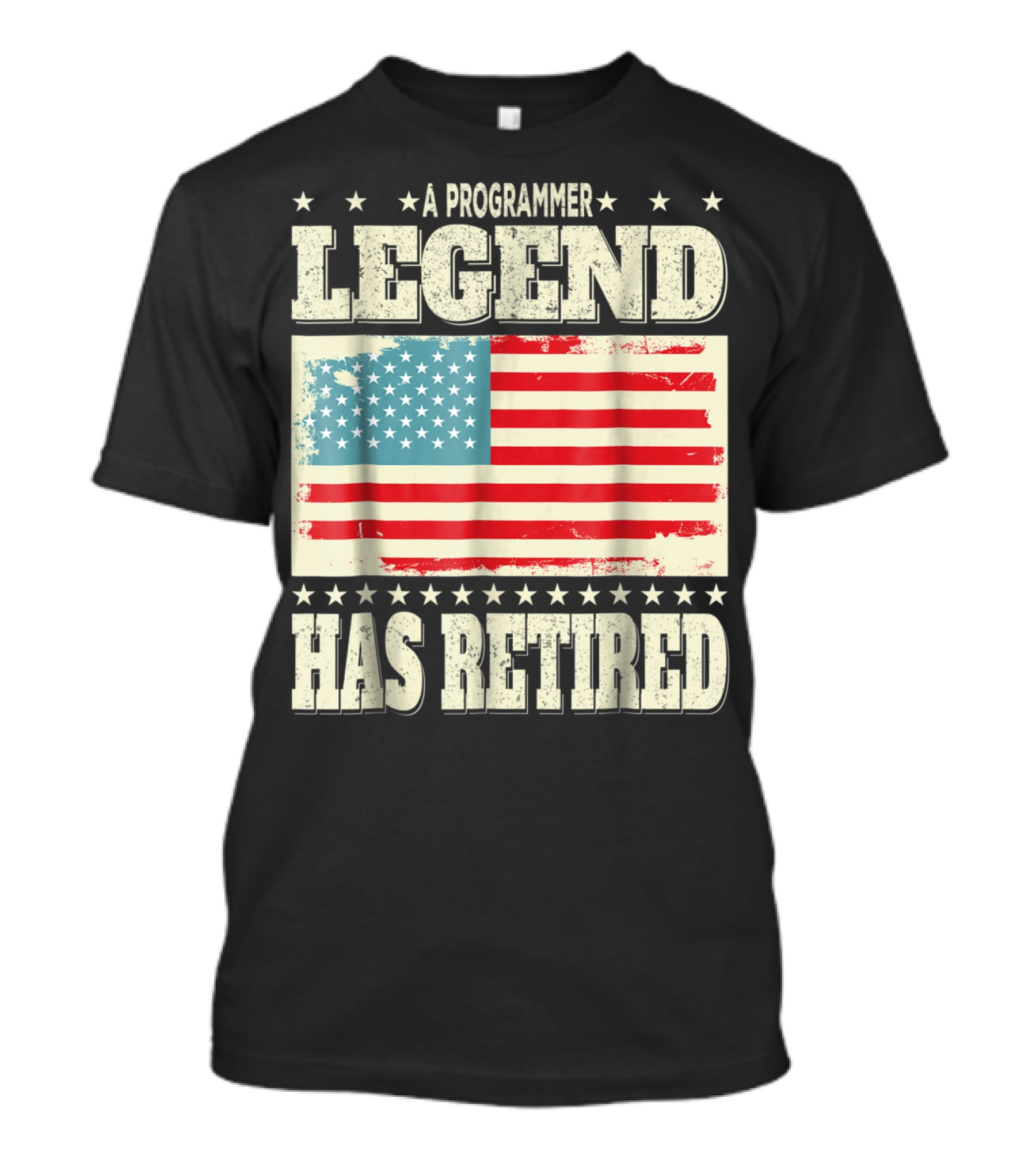 A Programmer Legend Has Retired USA Flag Retirement Dad Grandpa T-Shirt