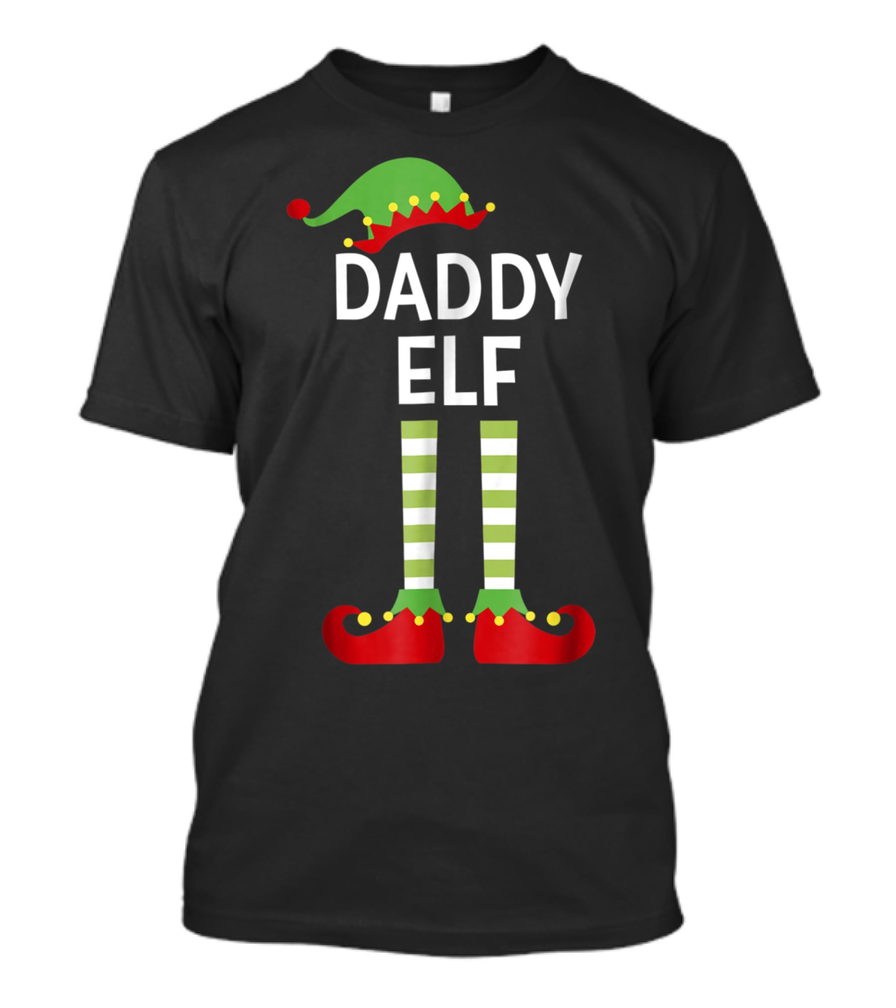 Daddy Elf Dad Cute Matching Family Christmas Elves Hat And Shoes T-Shirt