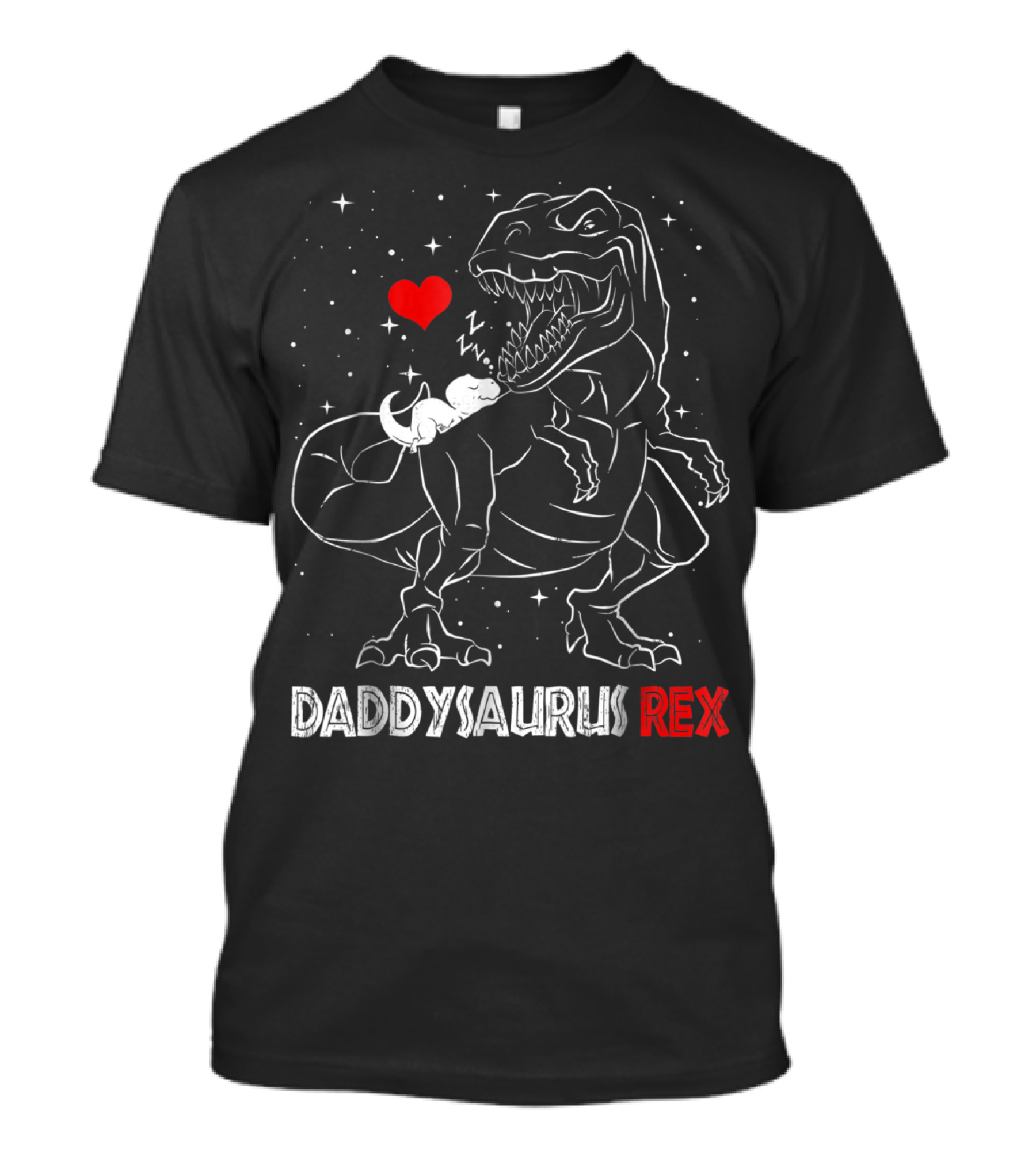 Daddysaurus Rex Funny Dinosaur Heart Dad With Baby Dinosaur T-Shirt