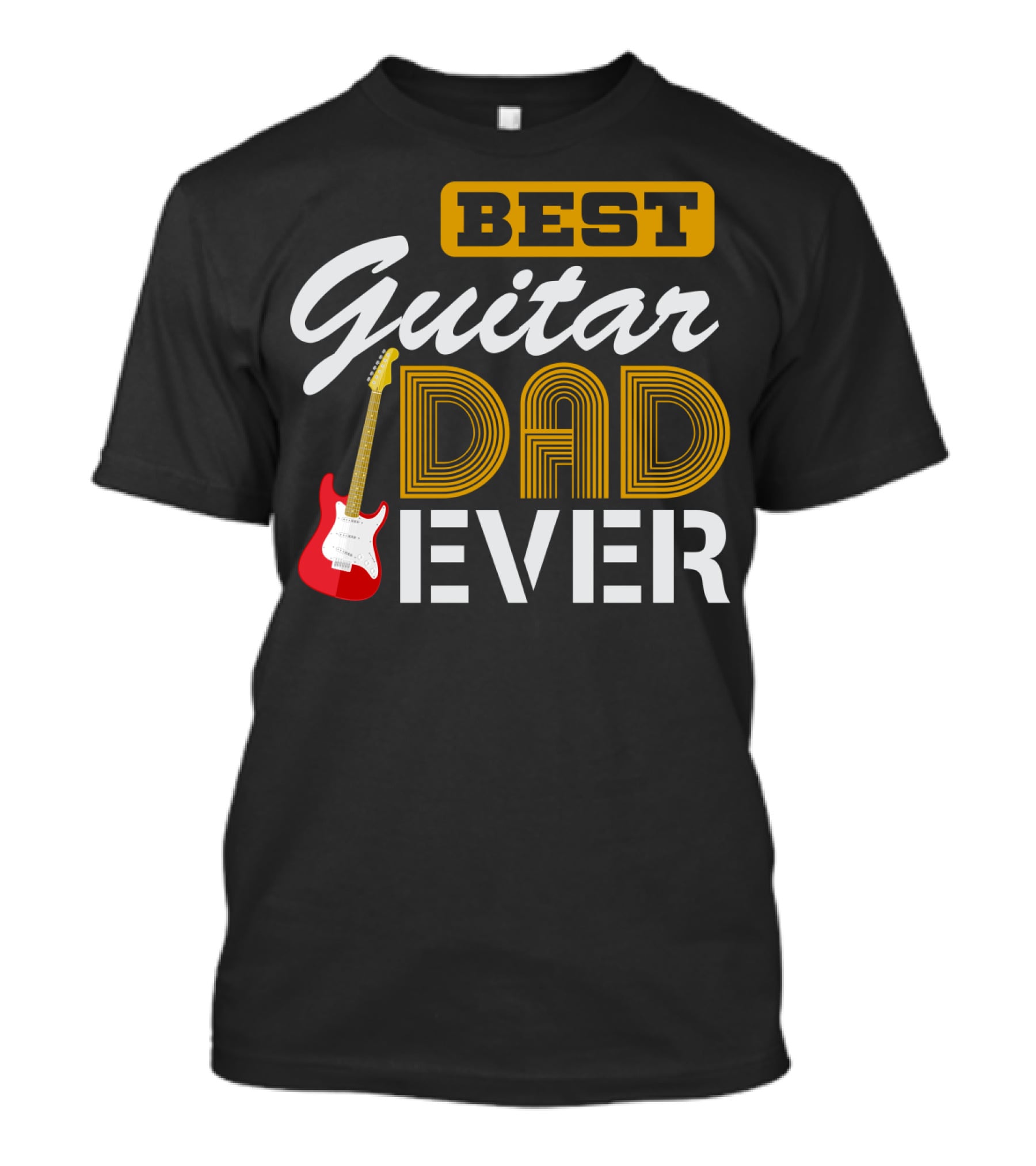 BEST Guitar Dad Ever With Red Electric Guitar T-Shirt