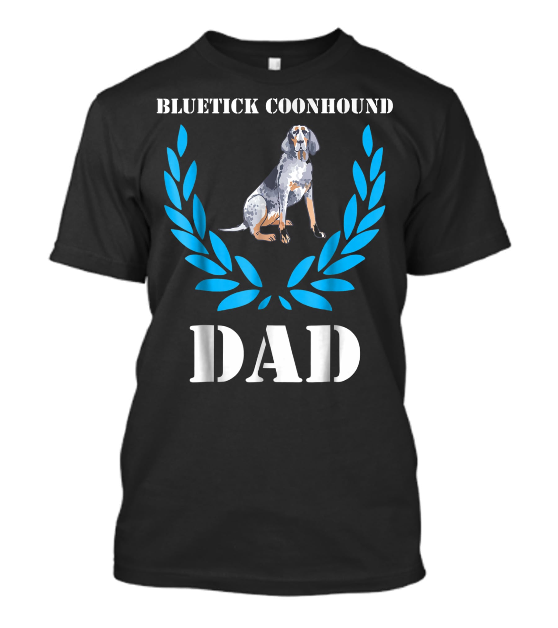 Bluetick Coonhound Dad Laurel Wreath Dog T-Shirt