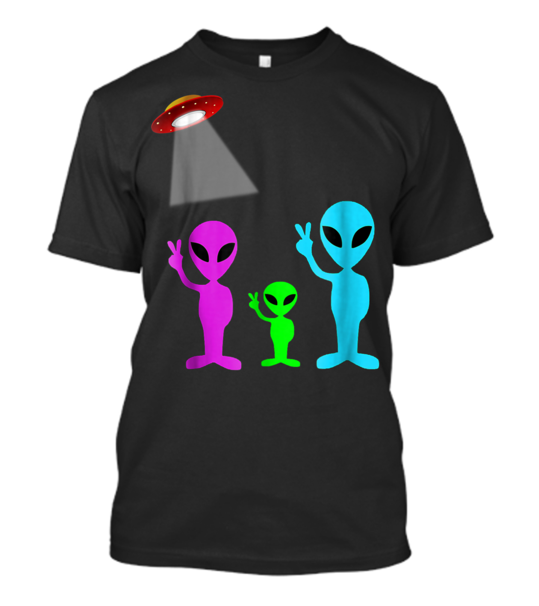 Alien Visitors Fun Space Science Wear Lt88 Peaceful Encounters T-Shirt