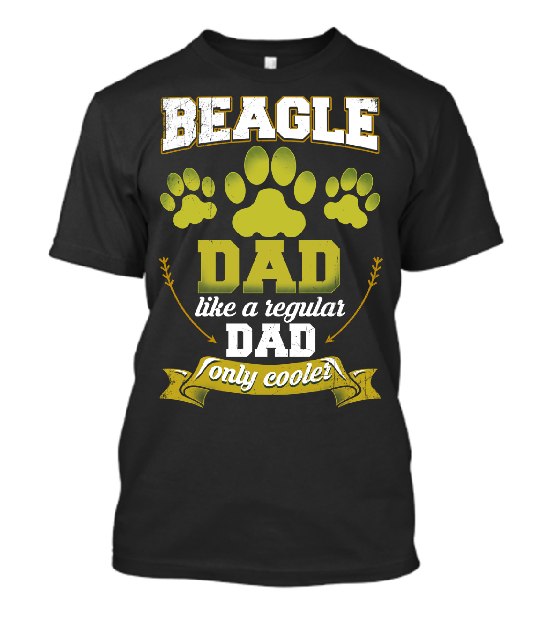 Beagle Dad Like A Regular Dad Only Cooler Paw Prints T-Shirt