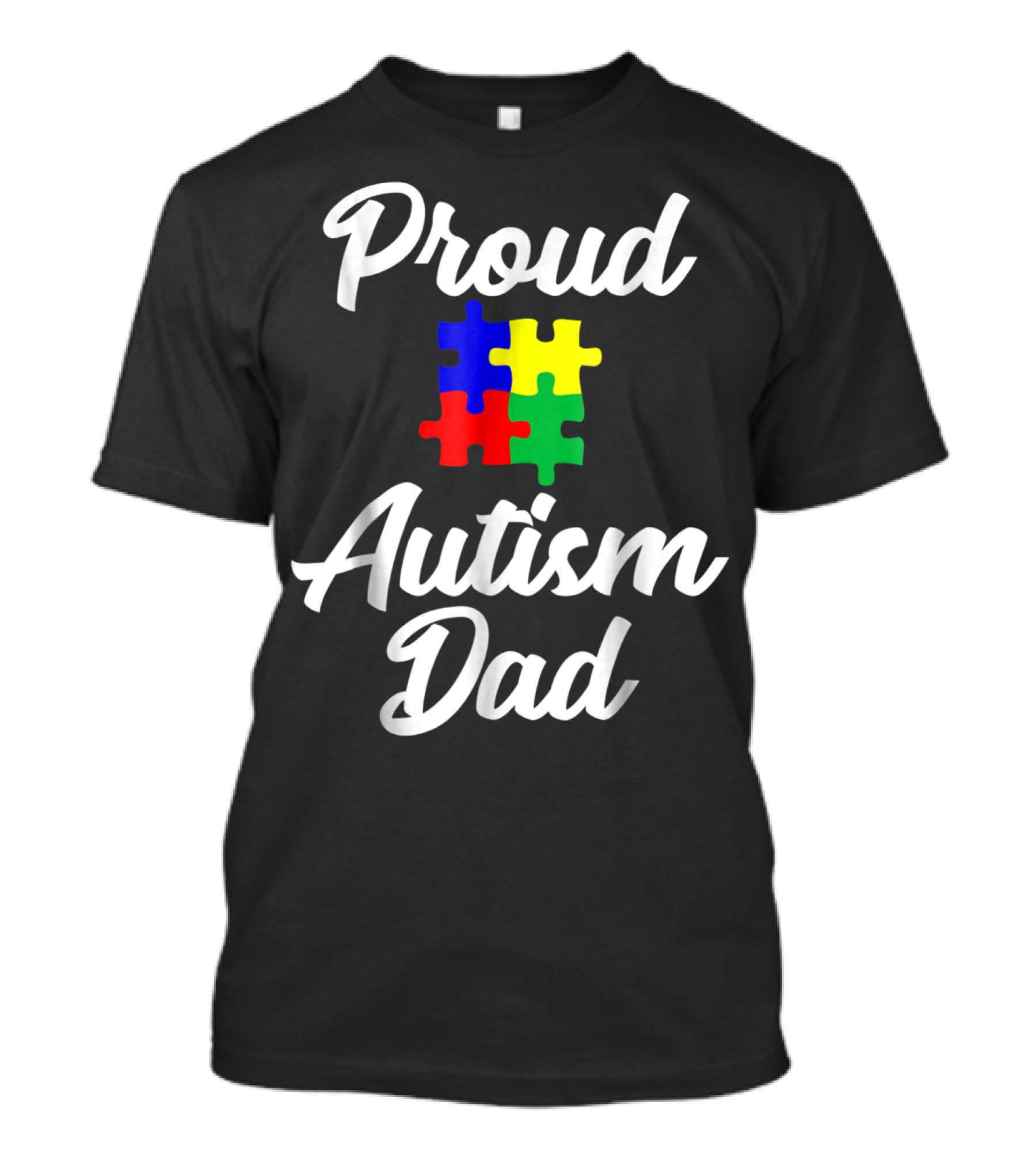 Proud Autism Dad Puzzle Support Men Grandpa Papa T-Shirt