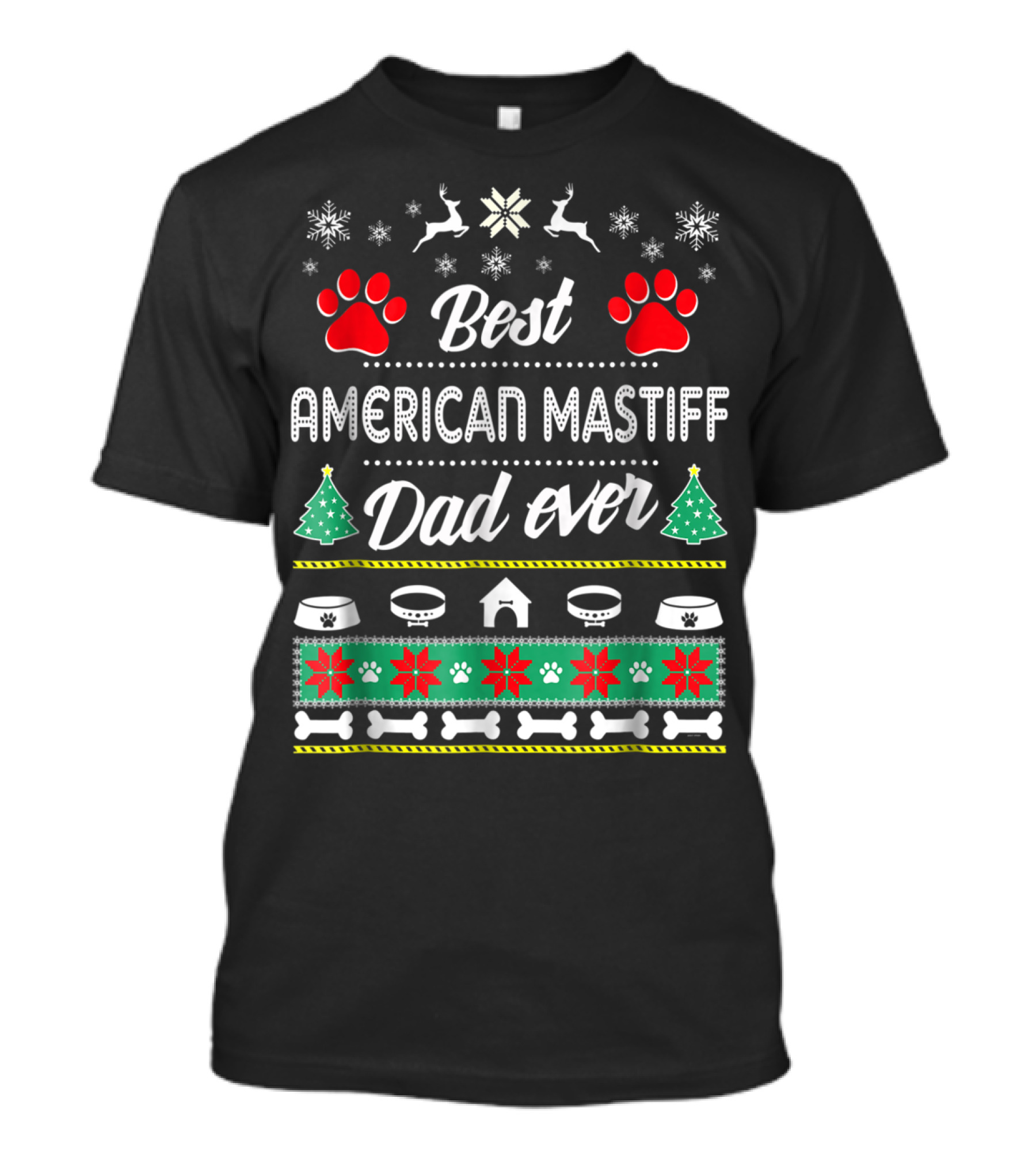 Best American Mastiff Dad Ever Christmas T-Shirt