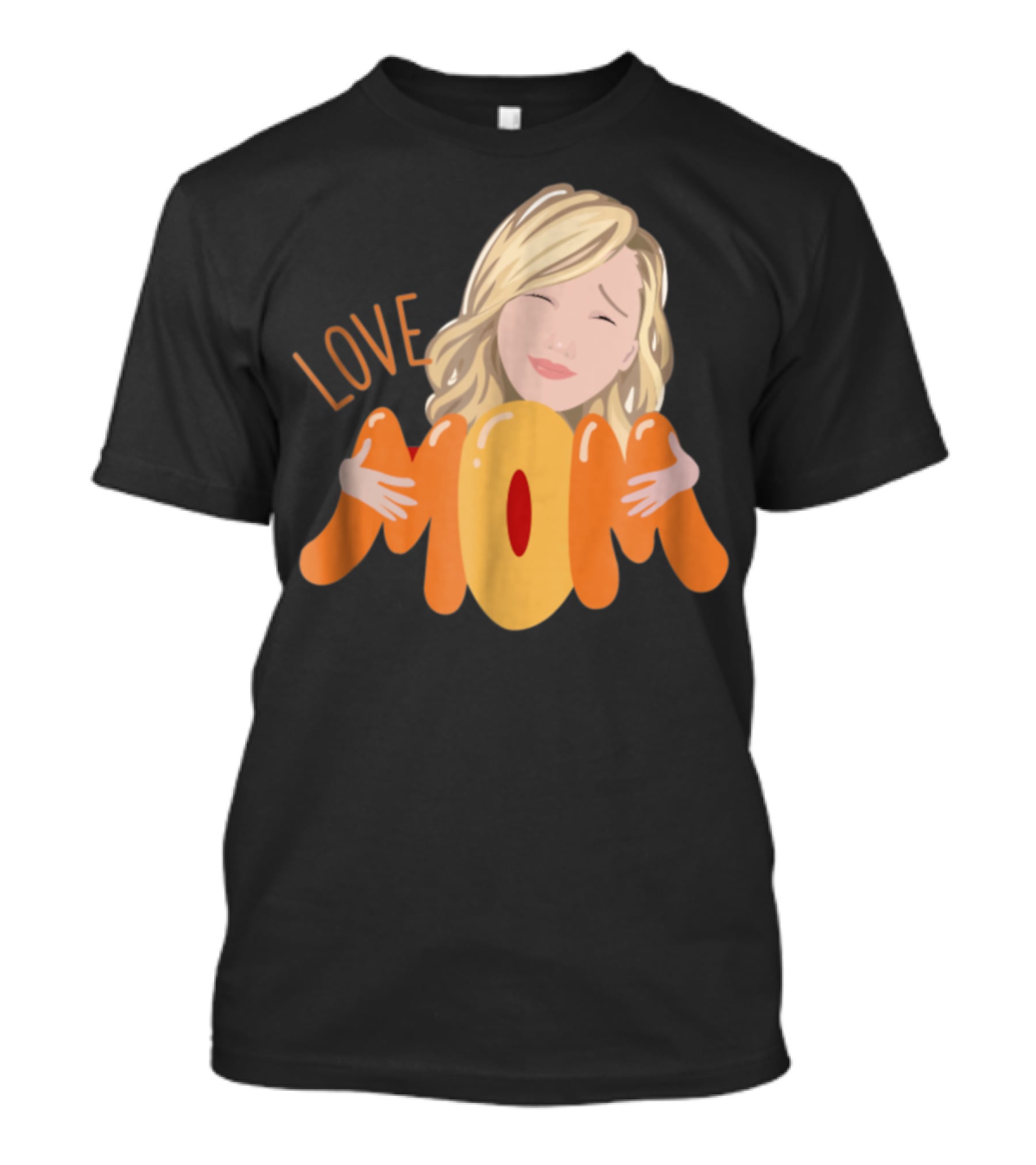 LOVE MOM Mothers Day Custom Personalized Selfie Emoji T-Shirt