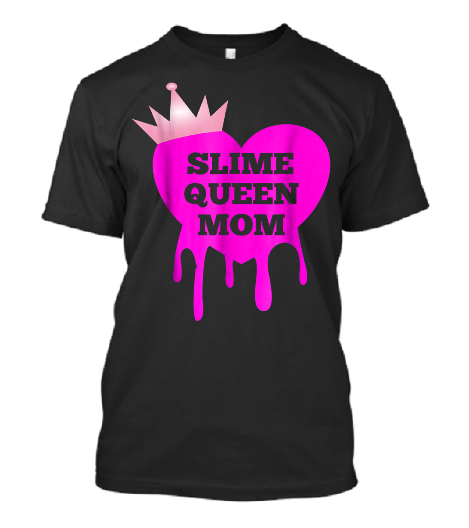 Slime Queen Mom Heart With Crown Birthday Theme Party Girl Tween T-Shirt