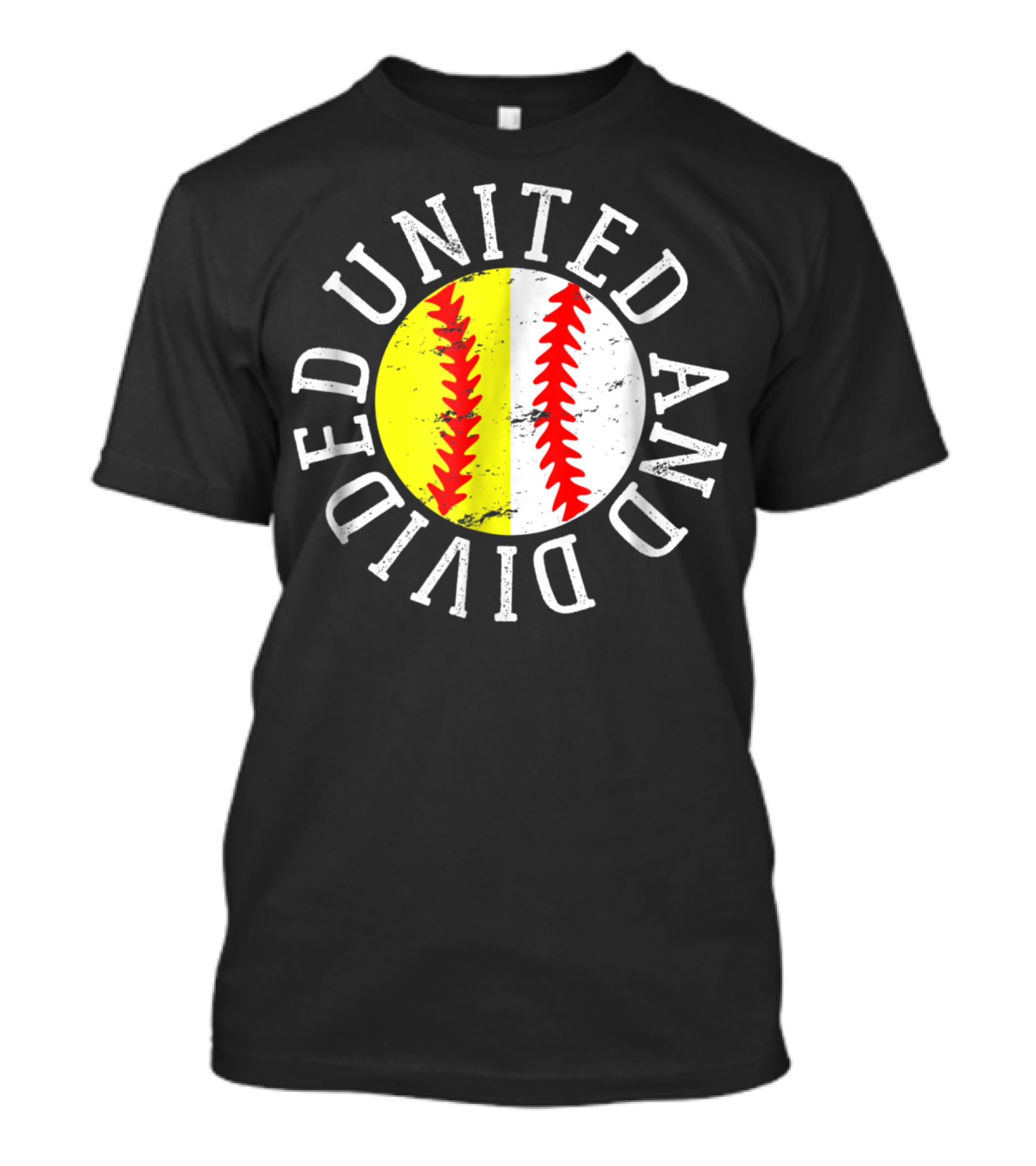 Softball Baseball United And Divided Cool Cute Son Daughter T-Shirt