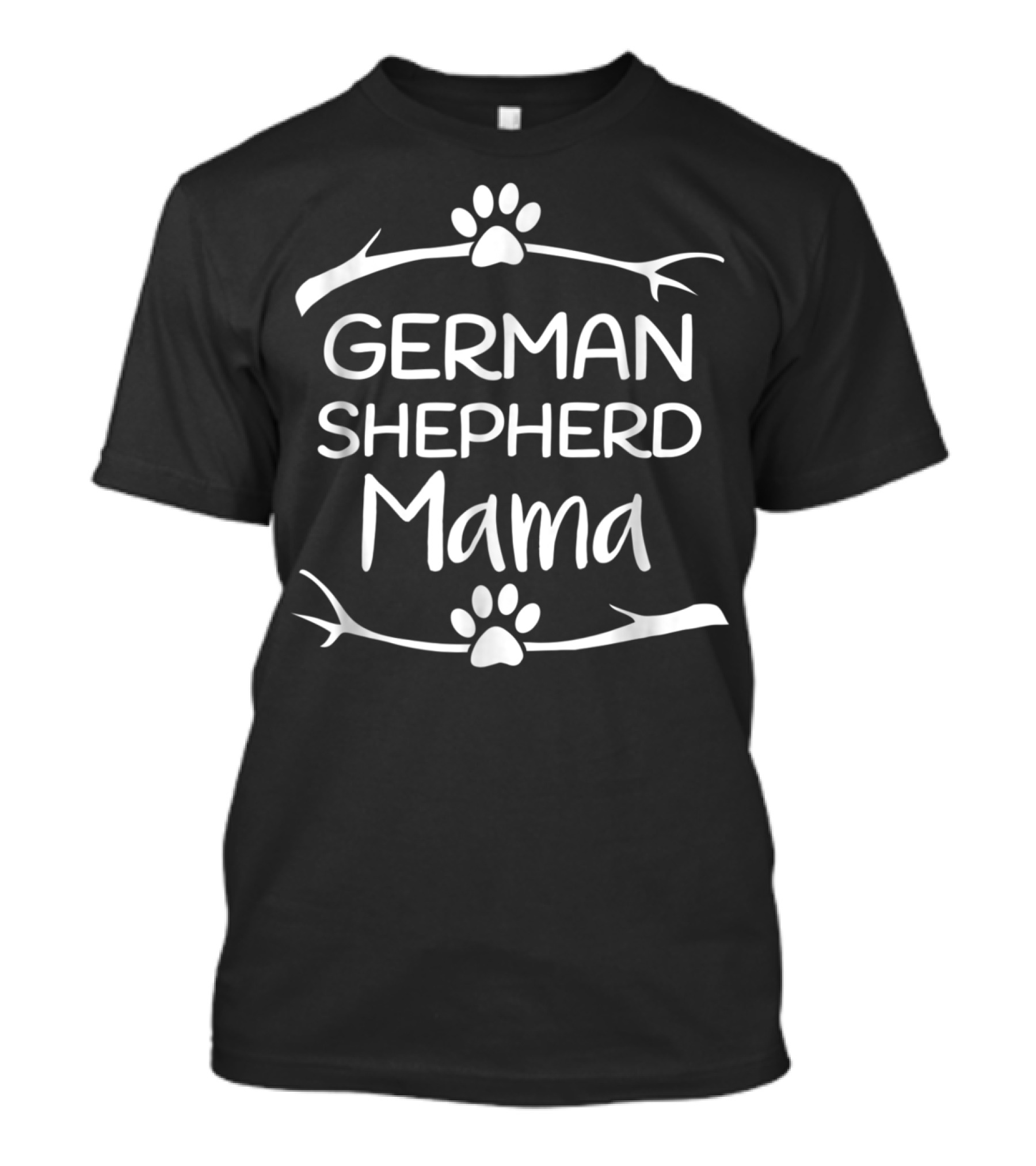 German Shepherd Mama German Shepherd Paw Print Mama T-Shirt