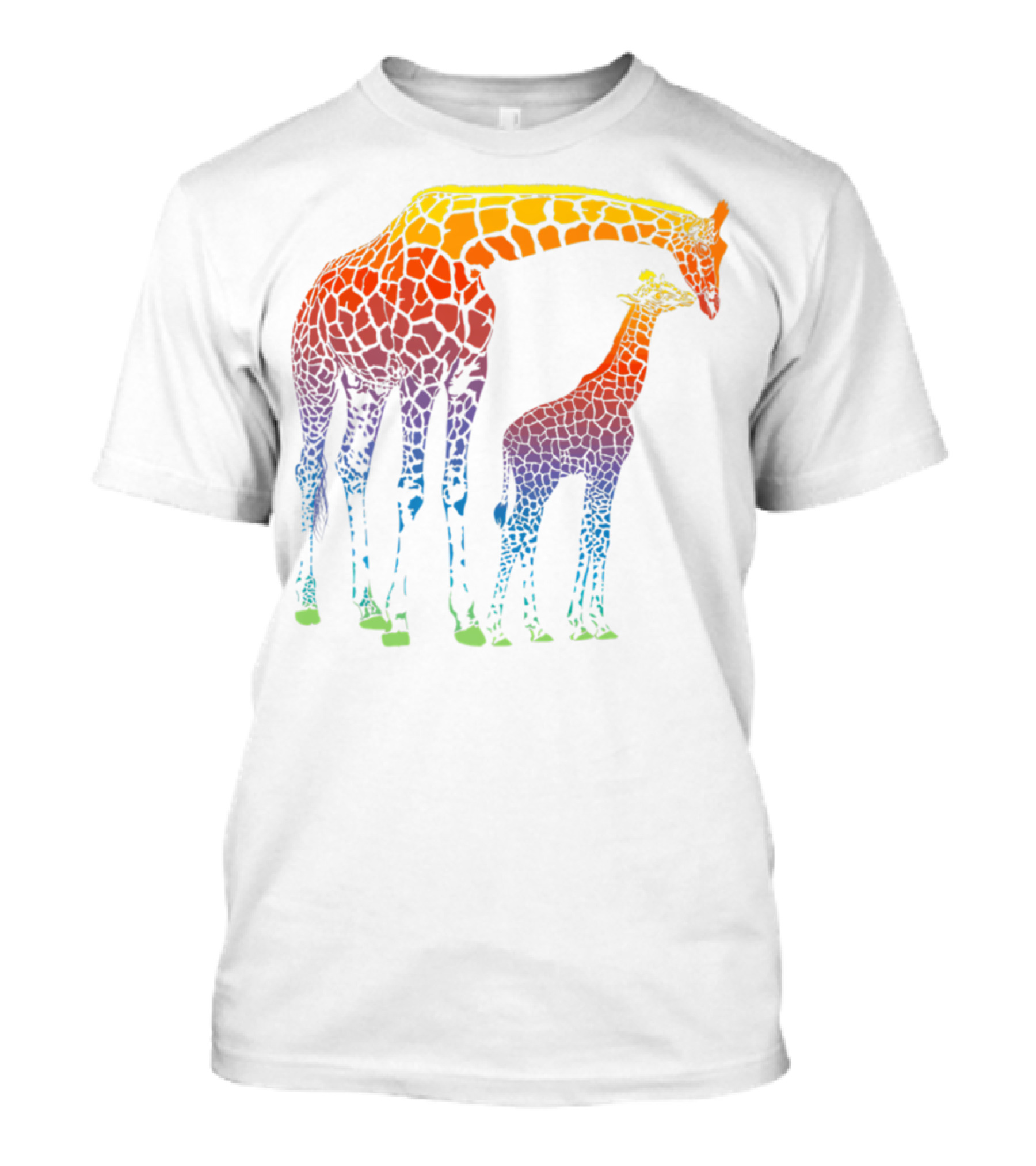 Giraffe Mom Baby Colorful Lovers T-Shirt