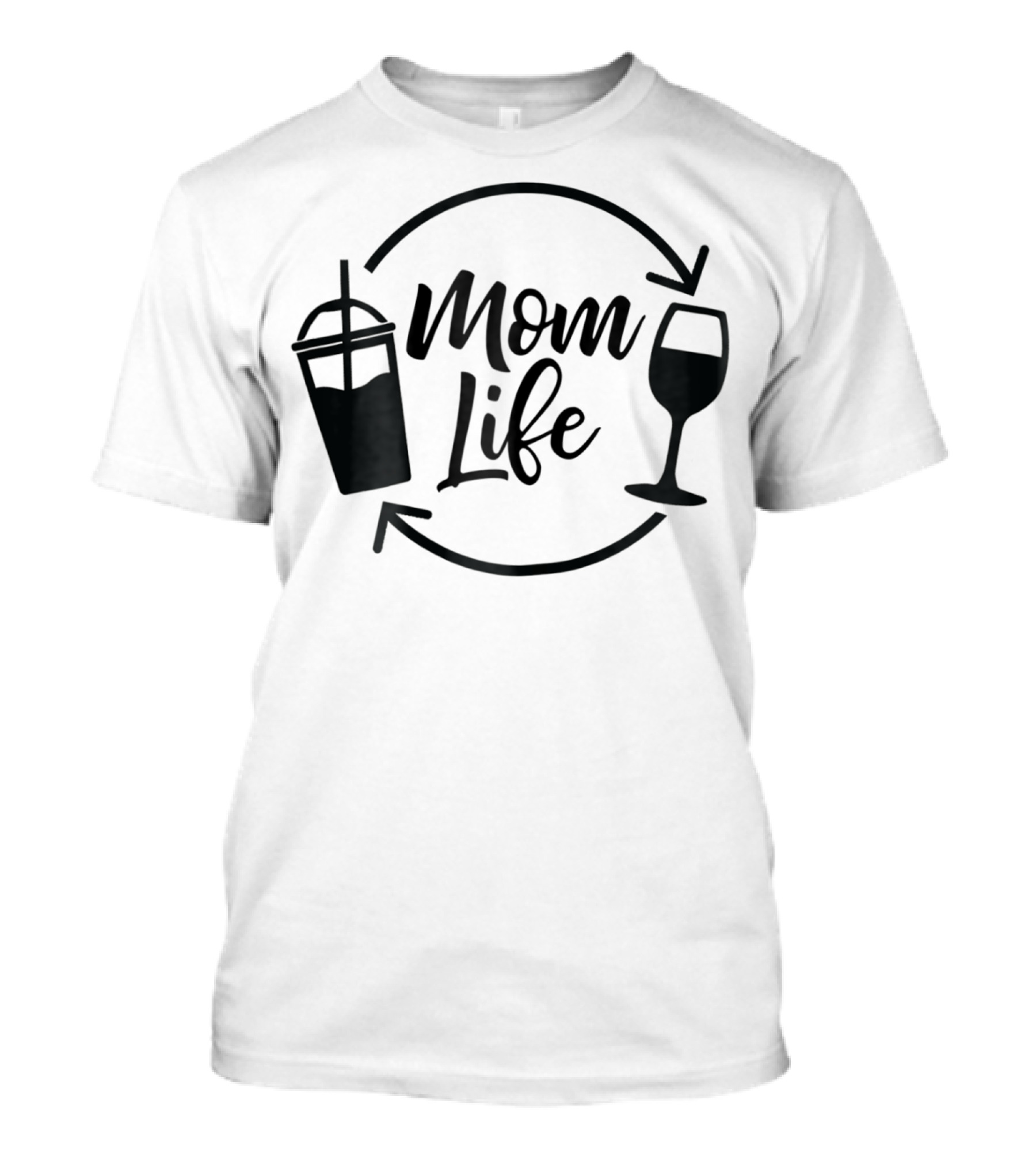 Mom Life Coffee Wine Funny MomLife T-Shirt