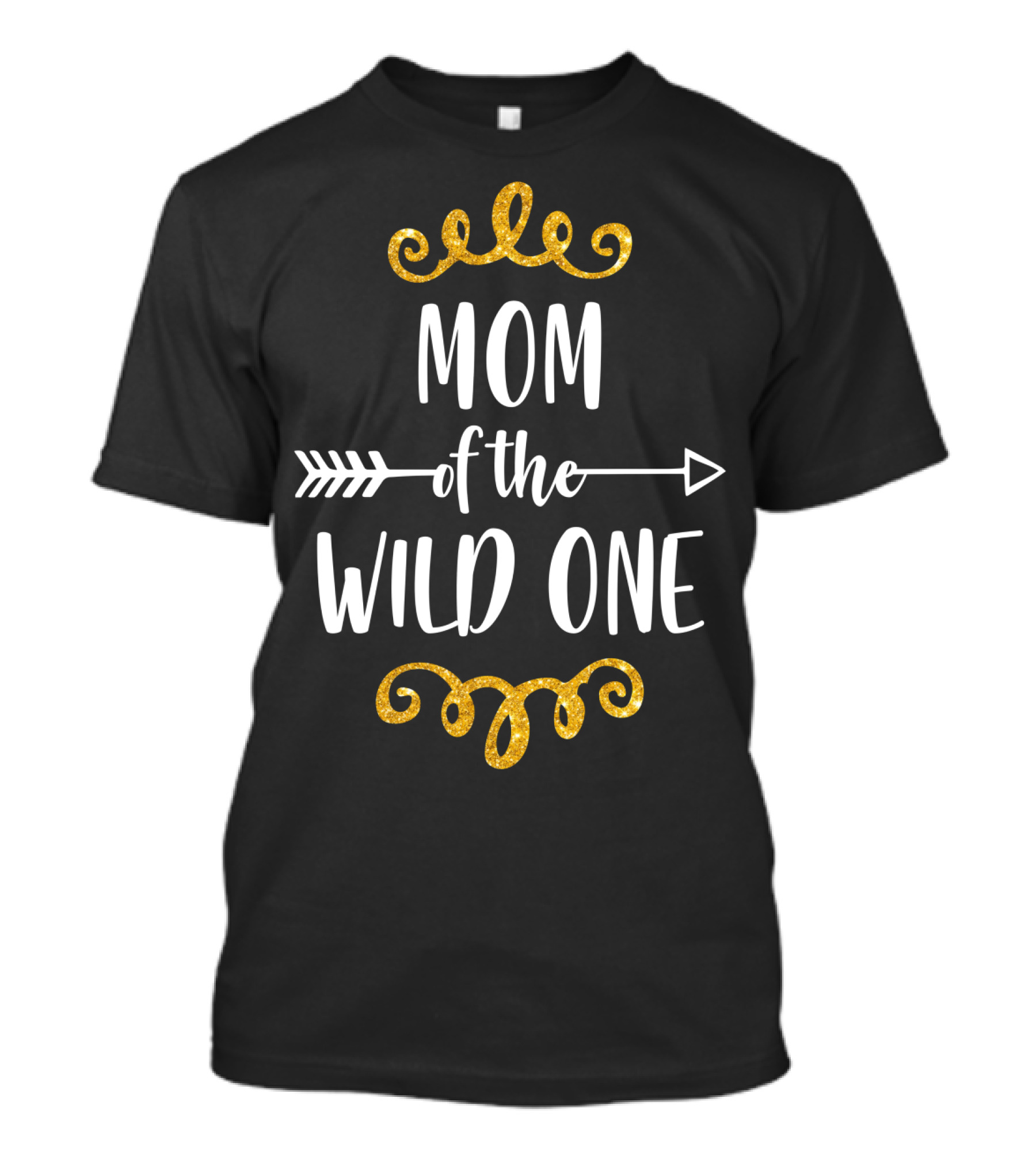 Mom Of The Wild One Gold Birthday Matching T-Shirt