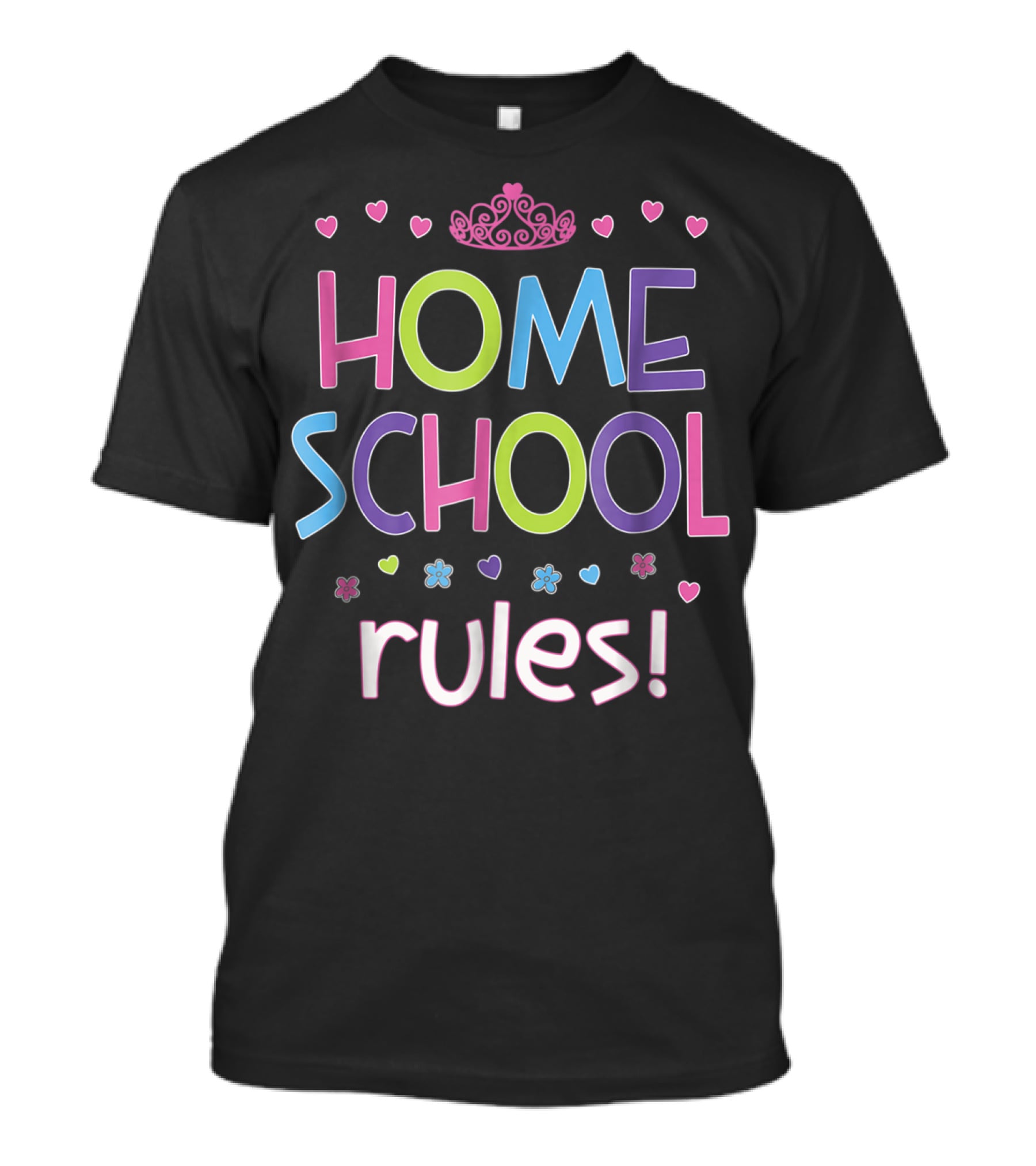 Home School Rules Cute Girl Mom Homeschool Kids T-Shirt