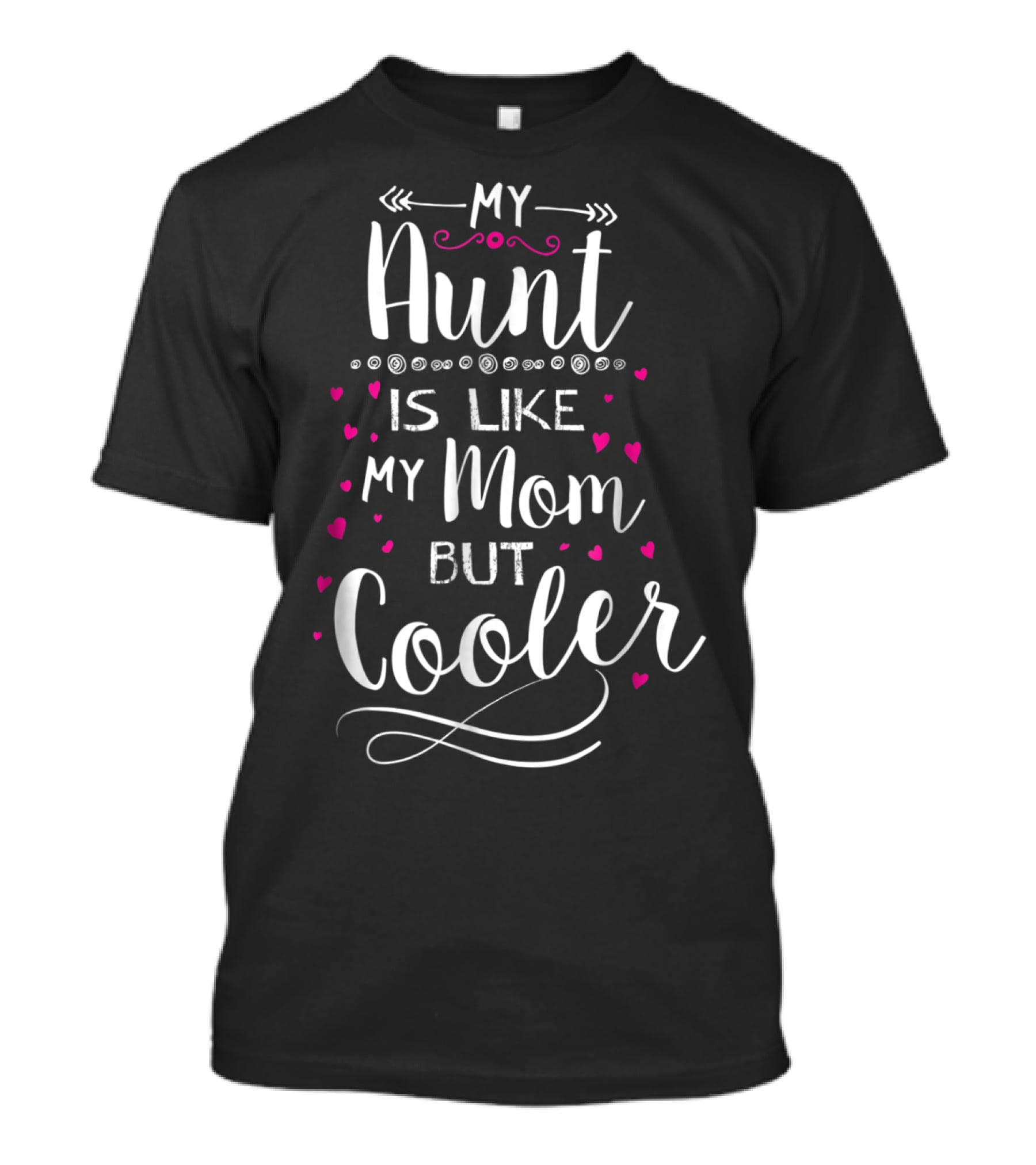 My Aunt Is Like My Mom But Cooler With Pink Hearts And Fun Lettering T-Shirt