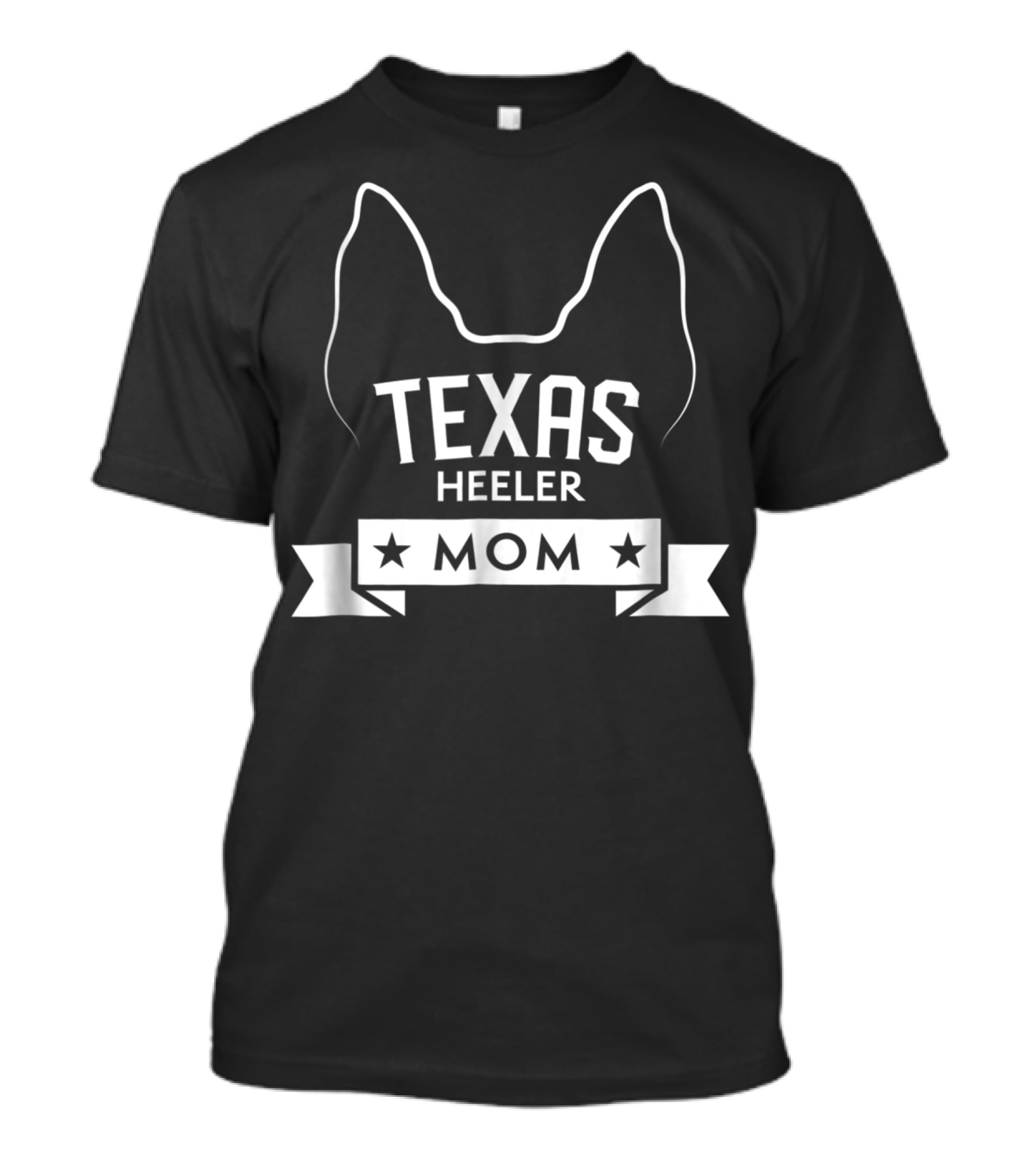 Texas Heeler Mom Dog Breed Lover With Ears And Stars T-Shirt