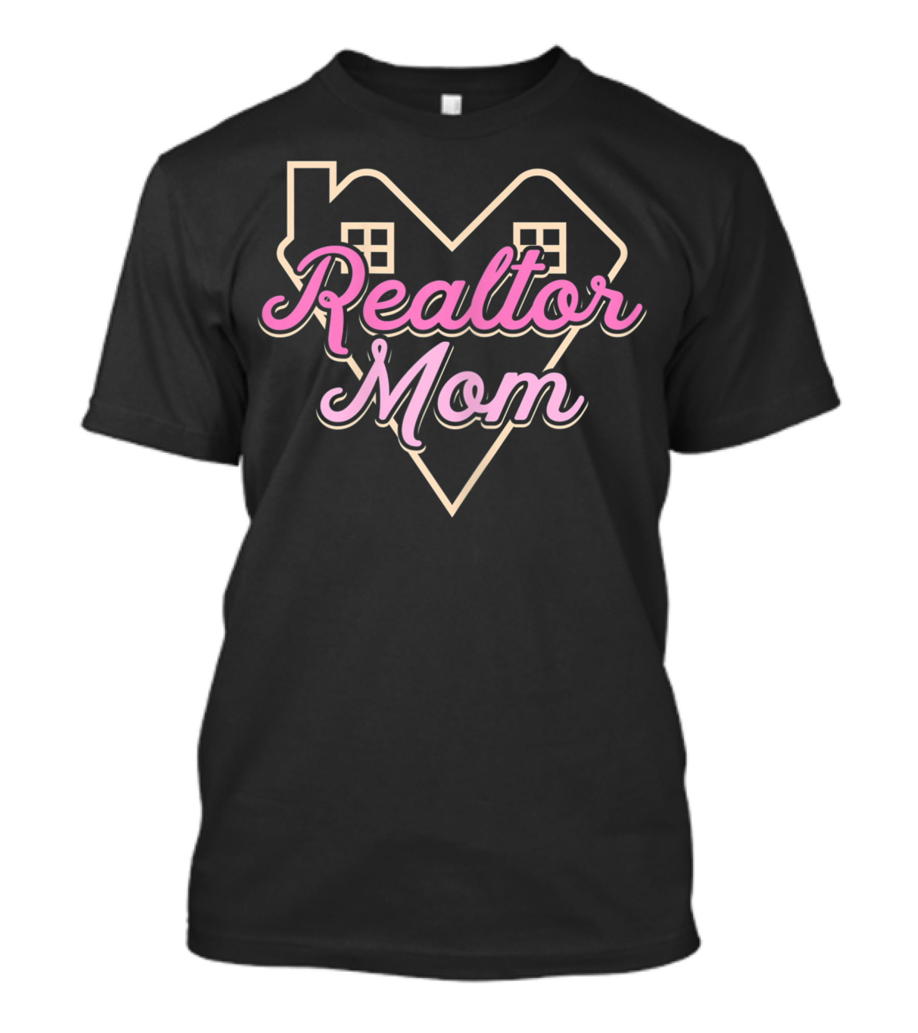 Realtor Mom Heart House Design Real Estate Agent T-Shirt