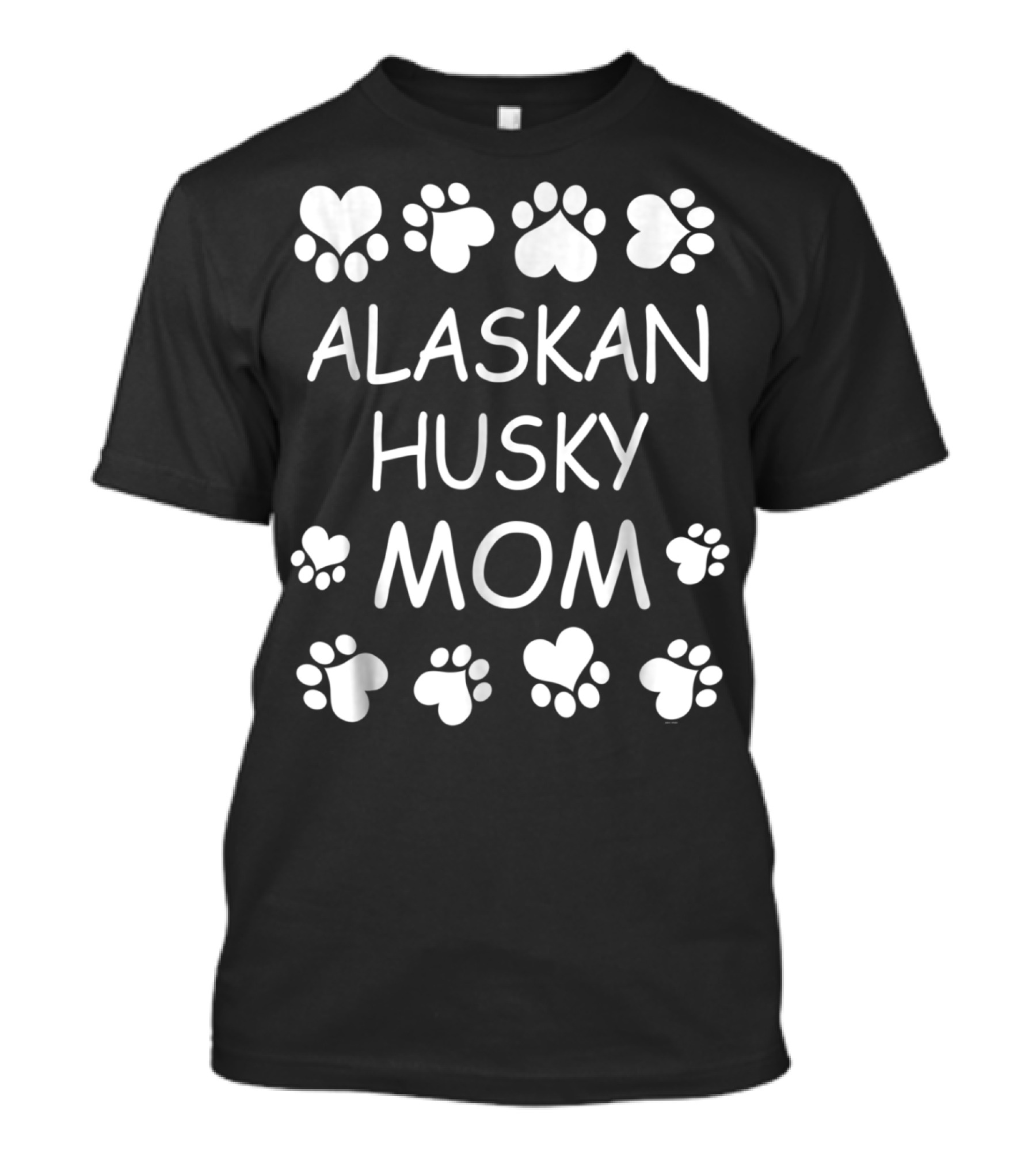 Alaskan Husky Mom Paw Prints And Heart Design For Dog Lovers T-Shirt