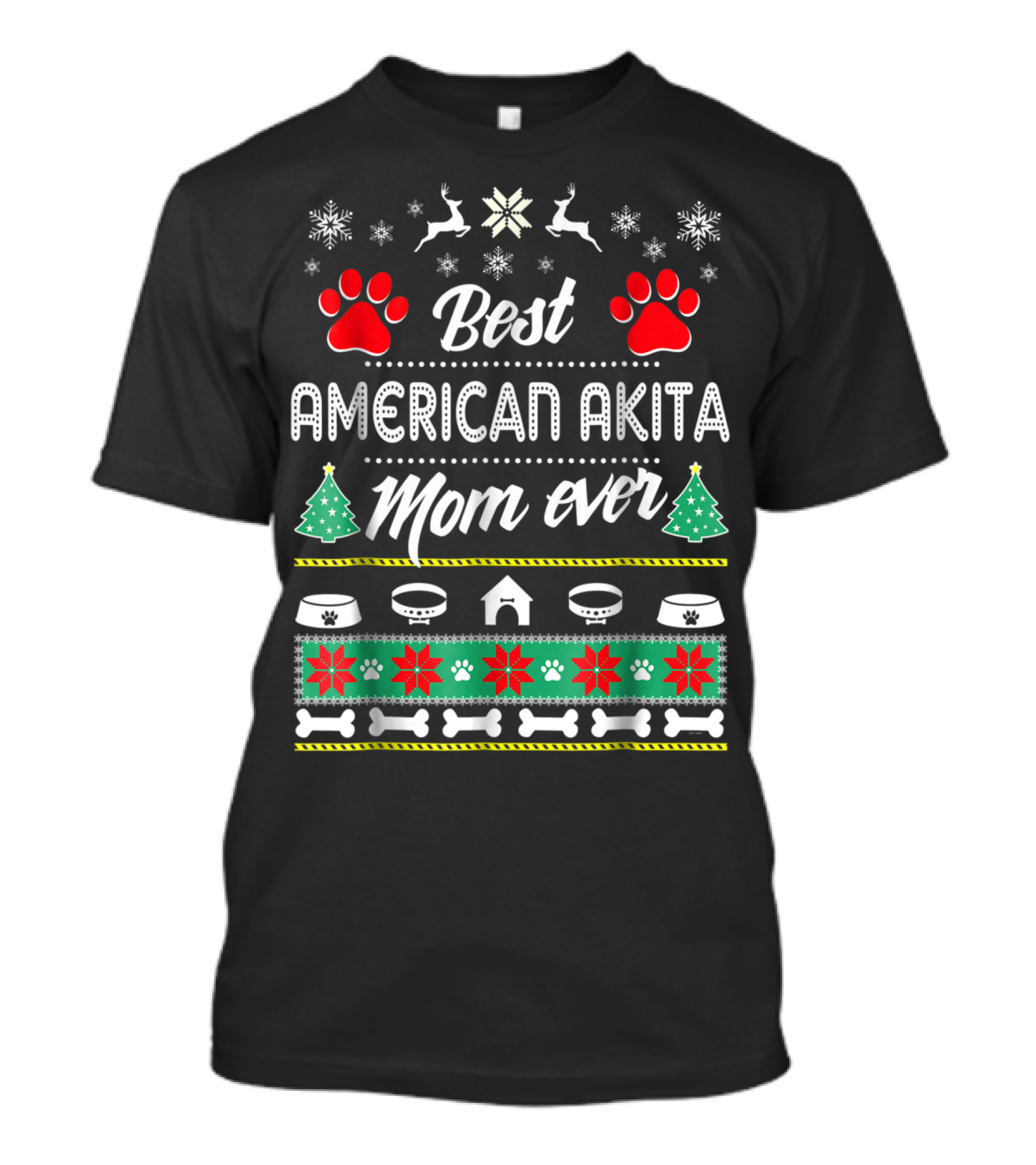 Best American Akita Mom Ever Winter Paw Prints T-Shirt