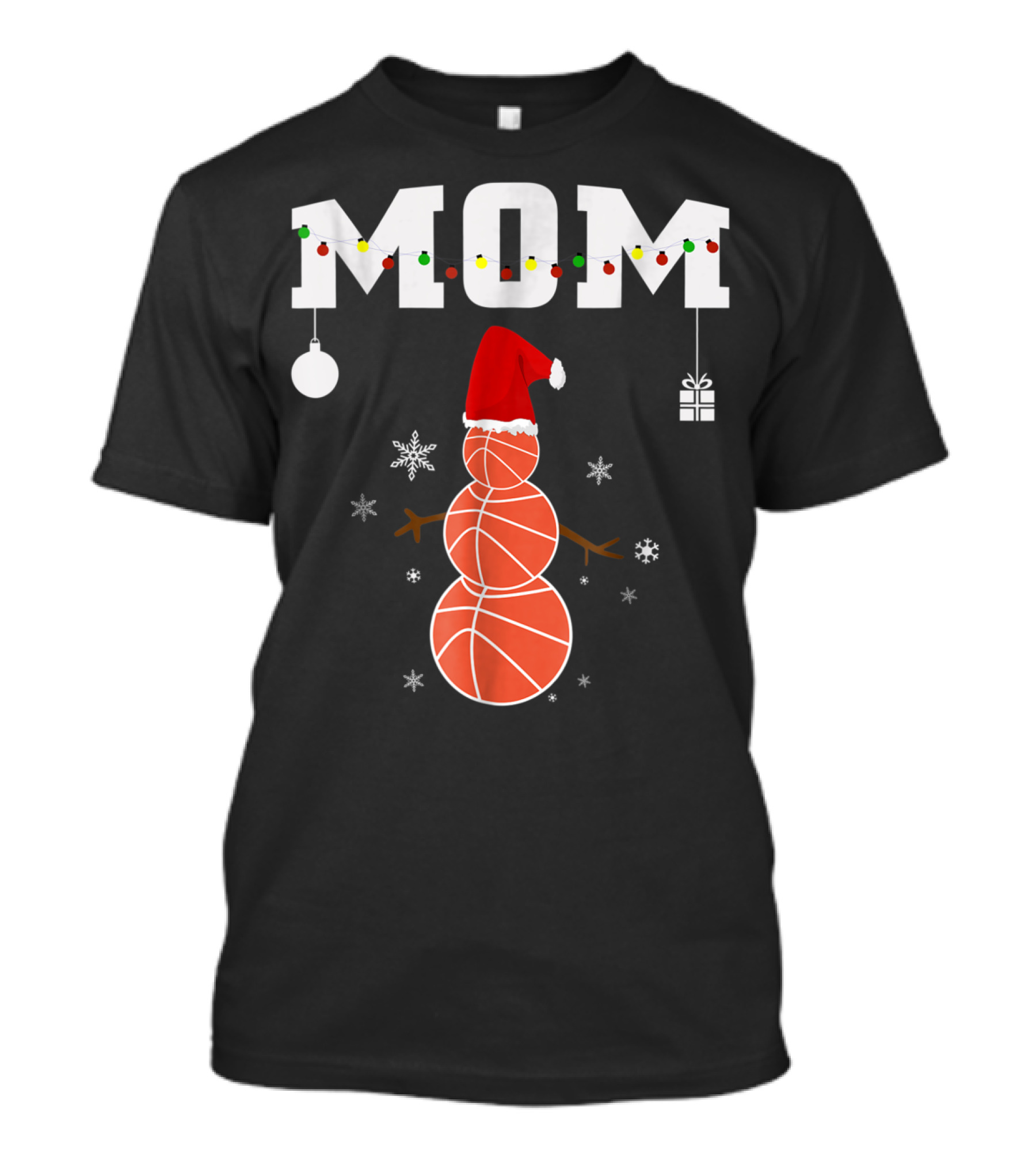 Basketball Mom Snowman Christmas Family Matching Holiday 90s T-Shirt