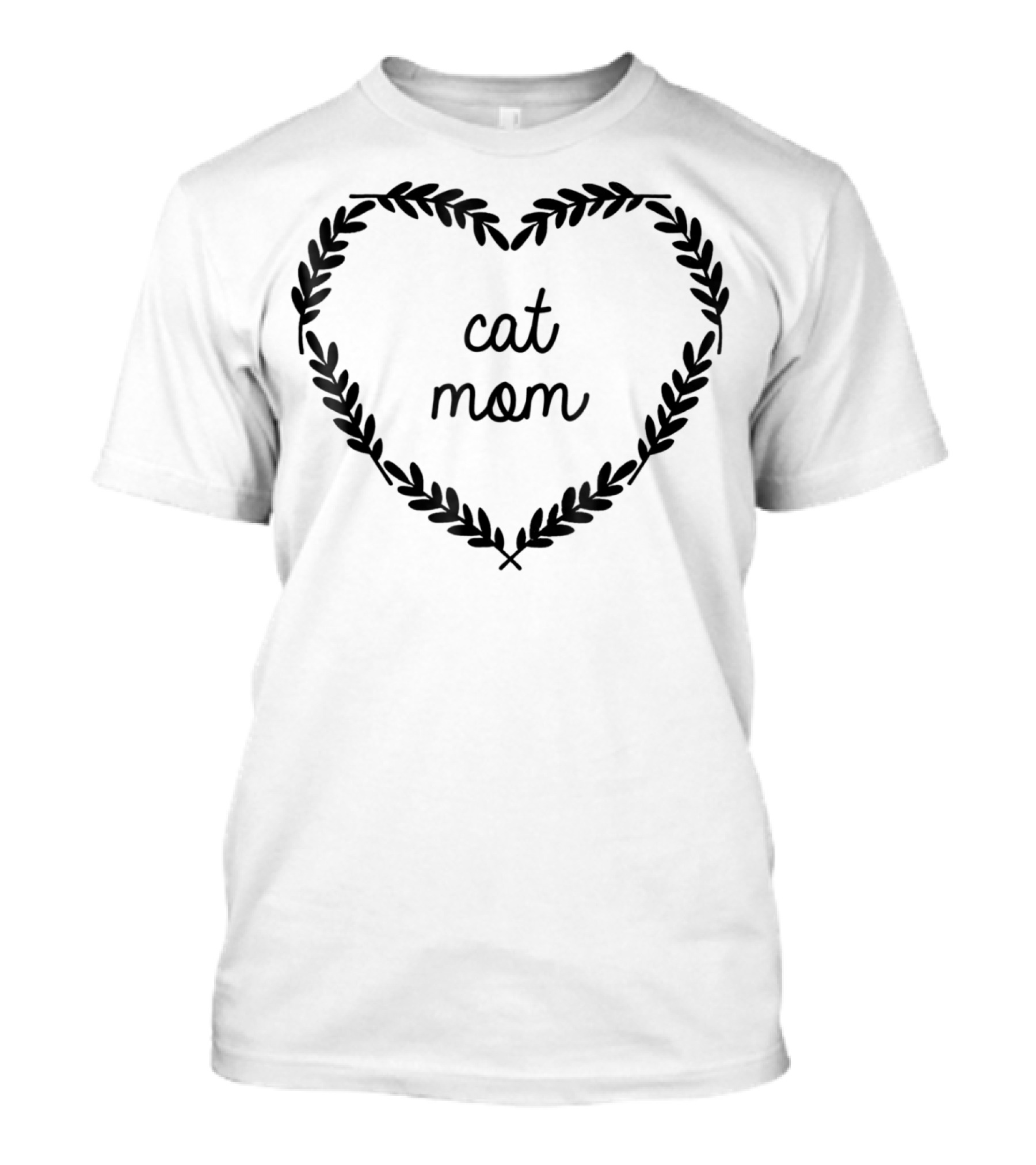 Cat Mom Love Heart Wreath T-Shirt
