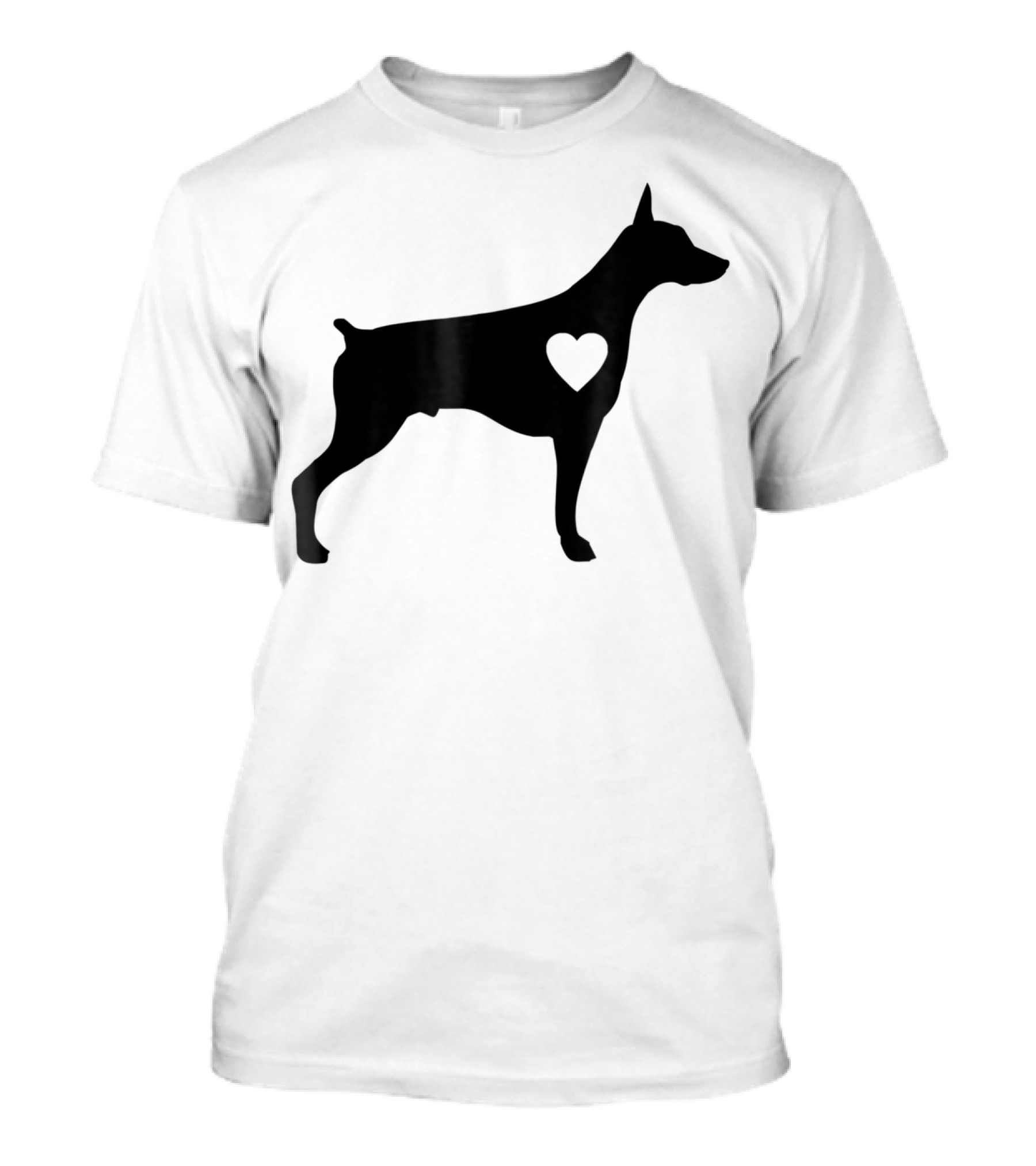 Doberman Heart Love Silhouette Dog Mom90 T-Shirt