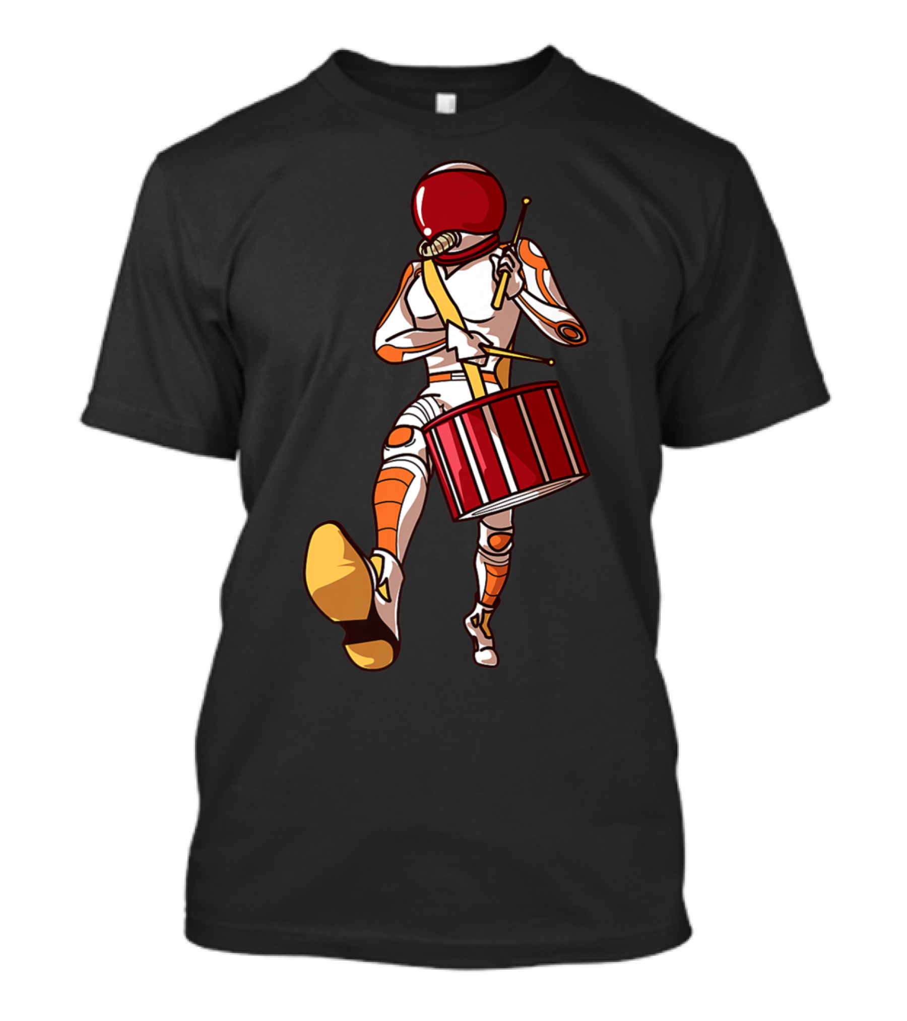 Marching Band Drums Mom Player High School Space-Themed Drummer Astronaut T-Shirt