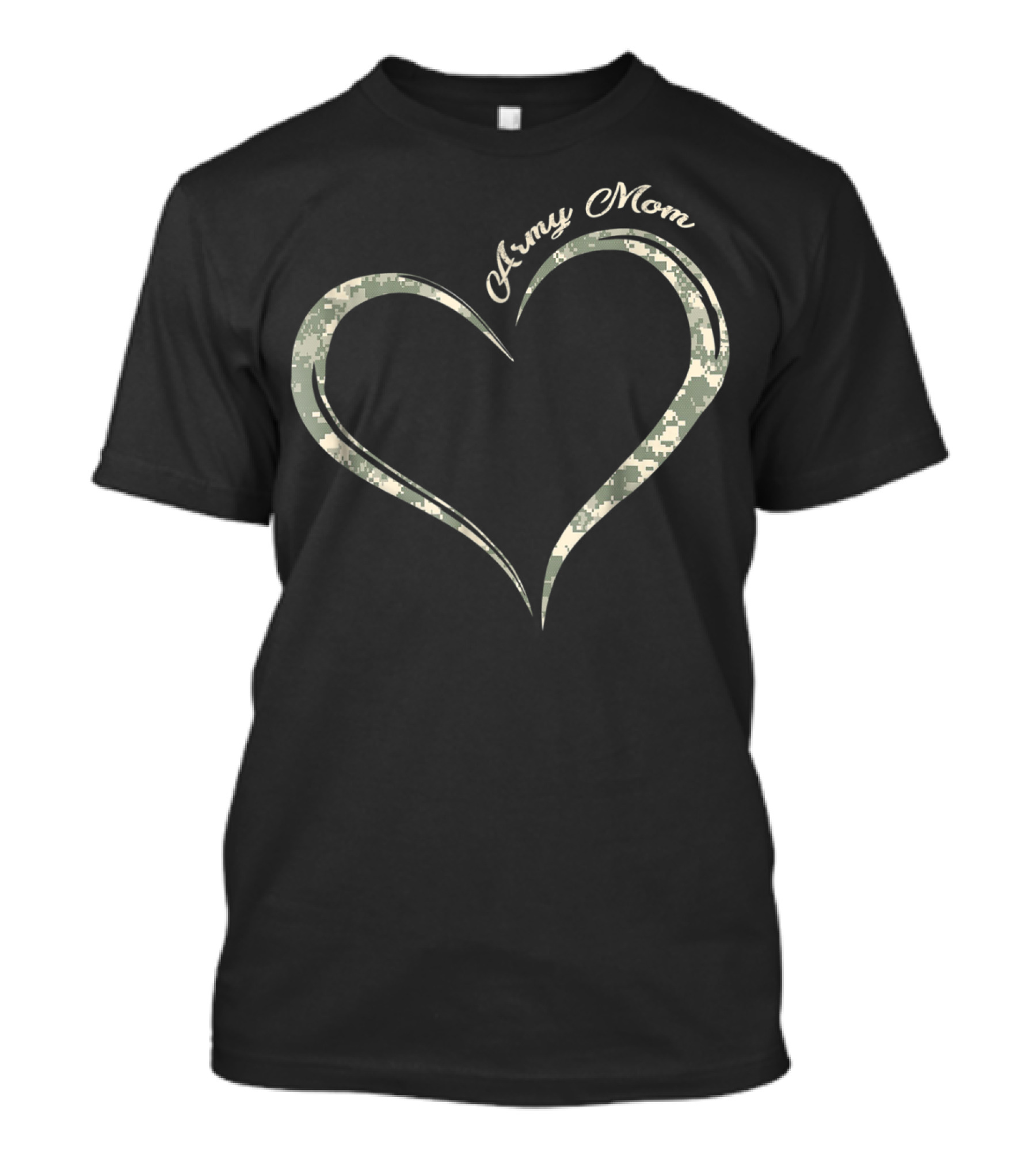 Army Mom Camo Heart T-Shirt
