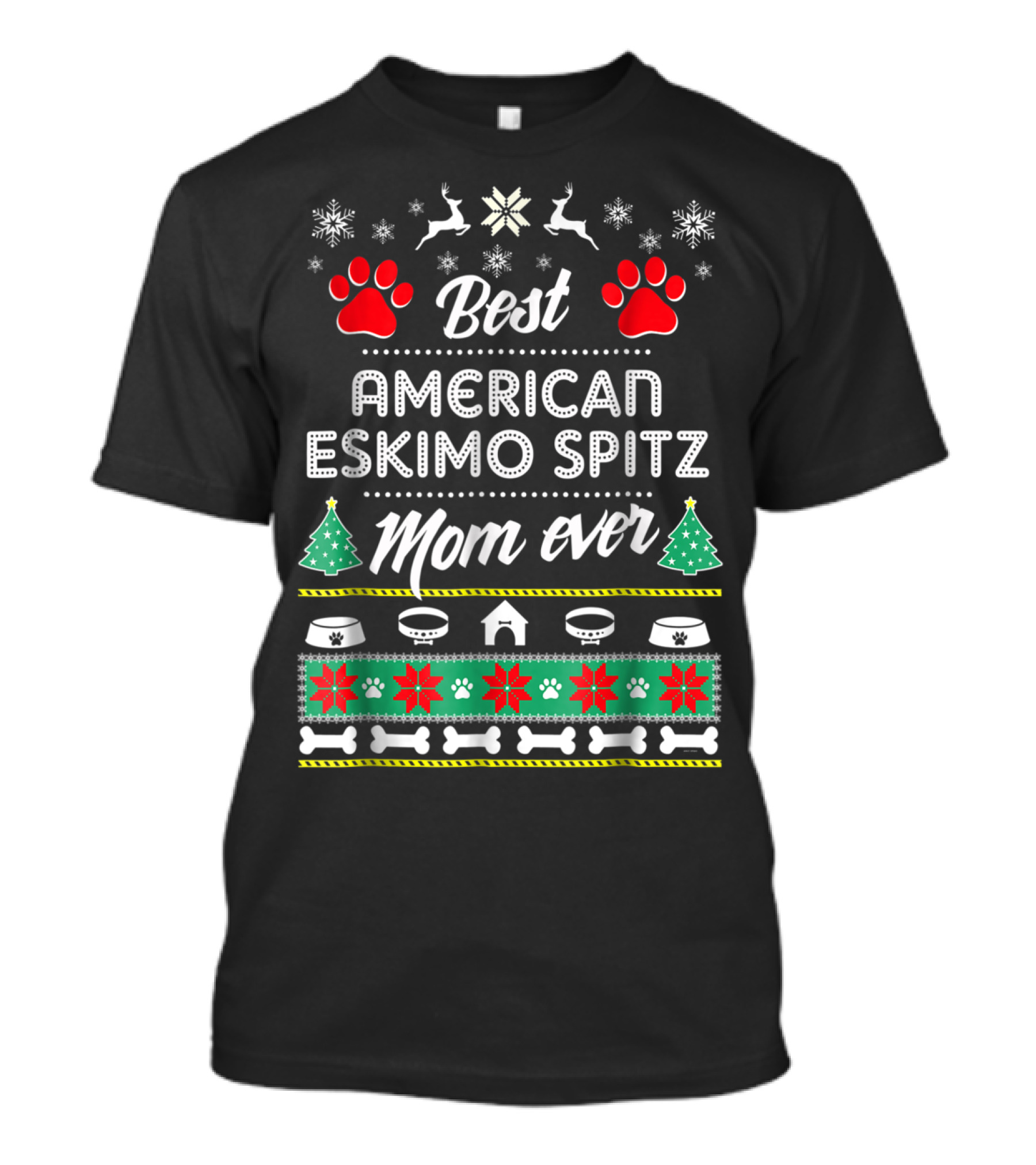 Best American Eskimo Spitz Mom Ever Christmas T-Shirt