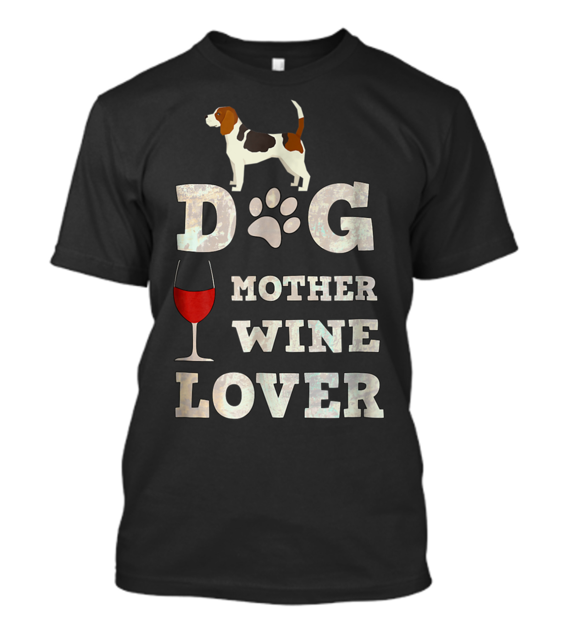 Dog Mother Wine Lover Beagle Mom Funny Dog Lover Lt91 T-Shirt