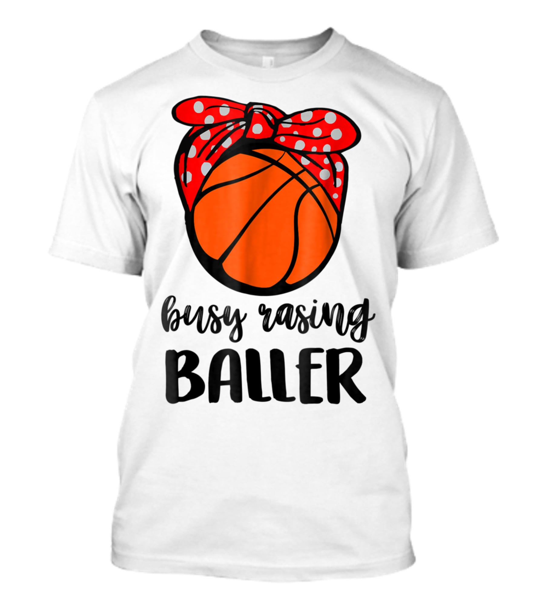 Busy Raising Baller Basketball Bandana Bow T-Shirt
