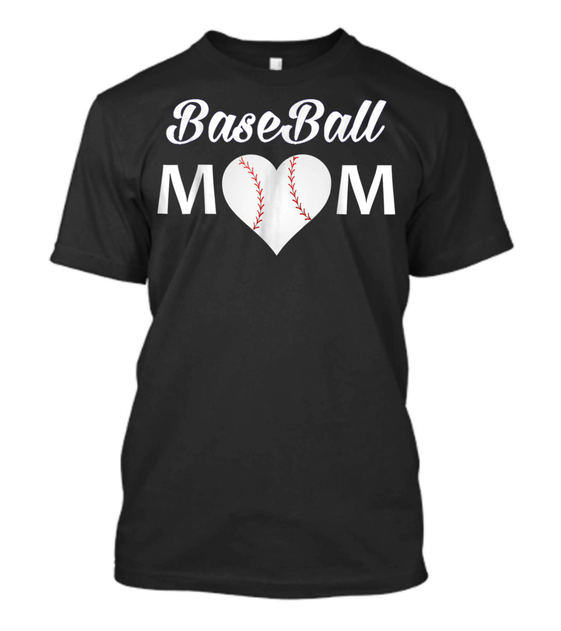 BaseBall Mom Heart With Baseball Stitch T-Shirt