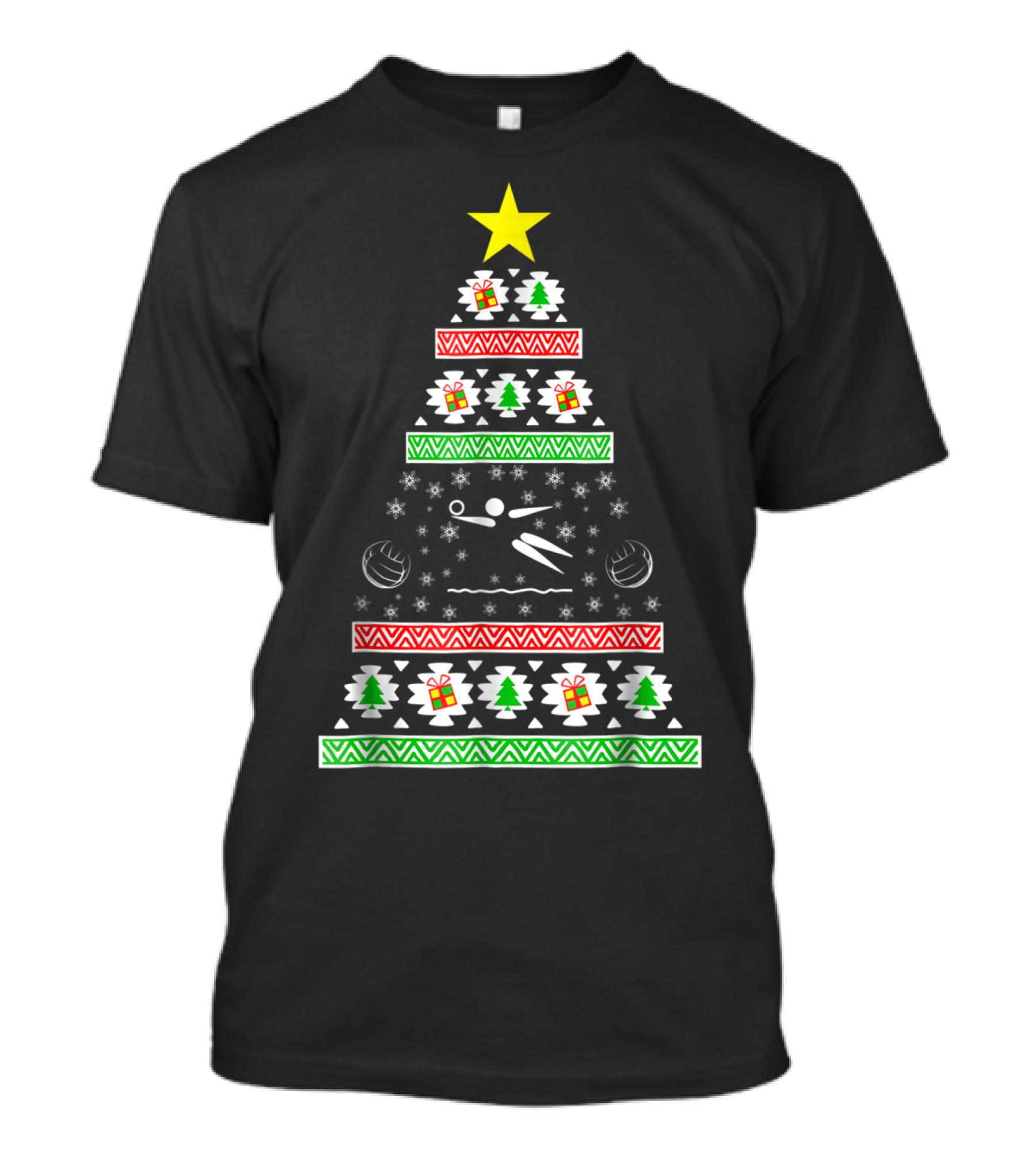 Beach Volleyball Ugly Christmas Tree Dad33 T-Shirt