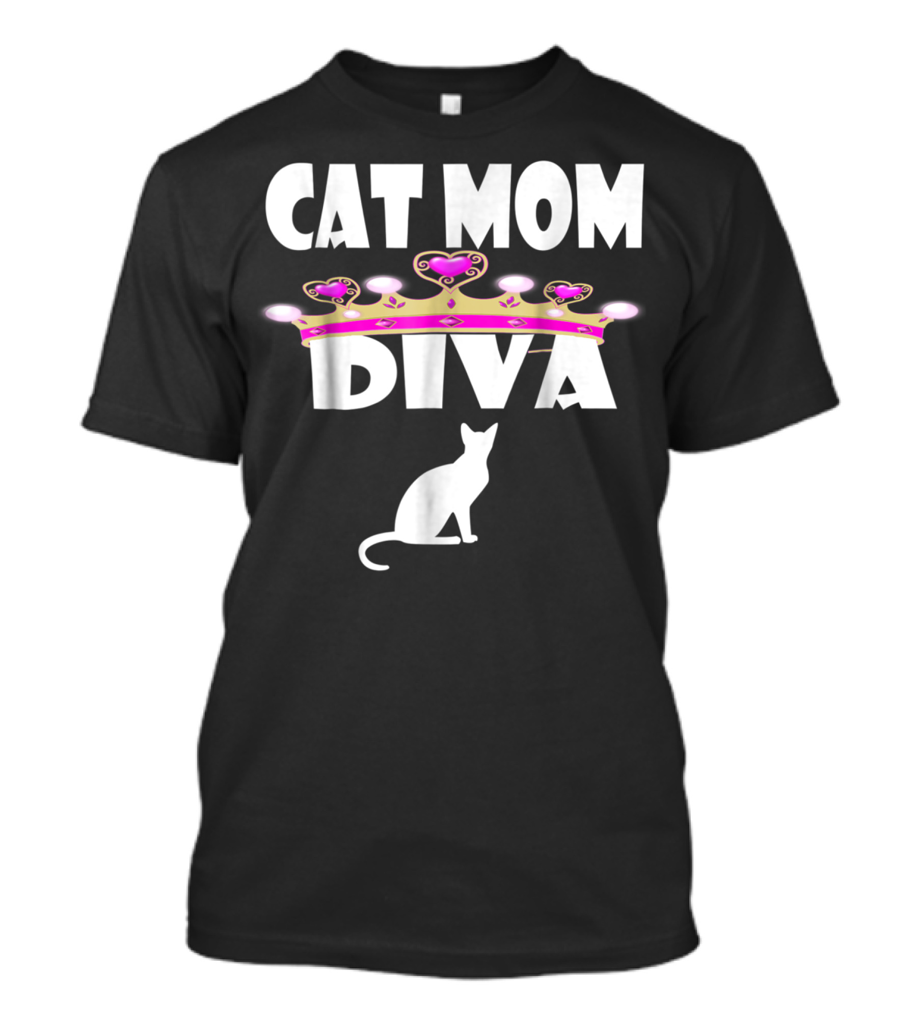 Cat Mom Diva Crown Silhouette Tee63 T-Shirt