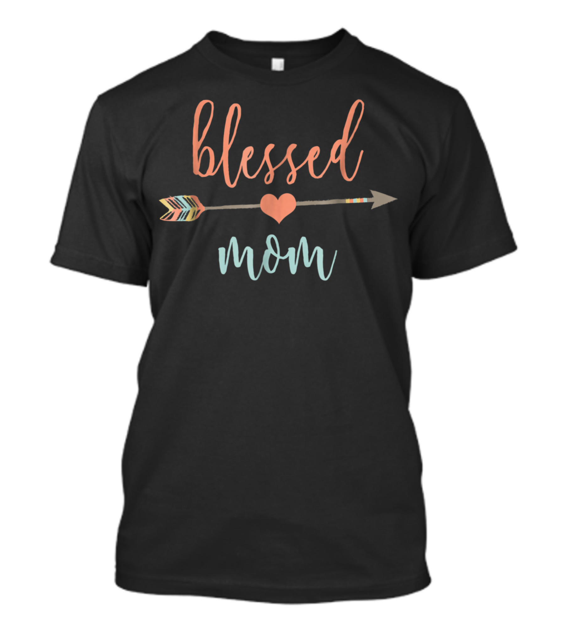 Blessed Mom Heart Arrow Cute Announcement T-Shirt
